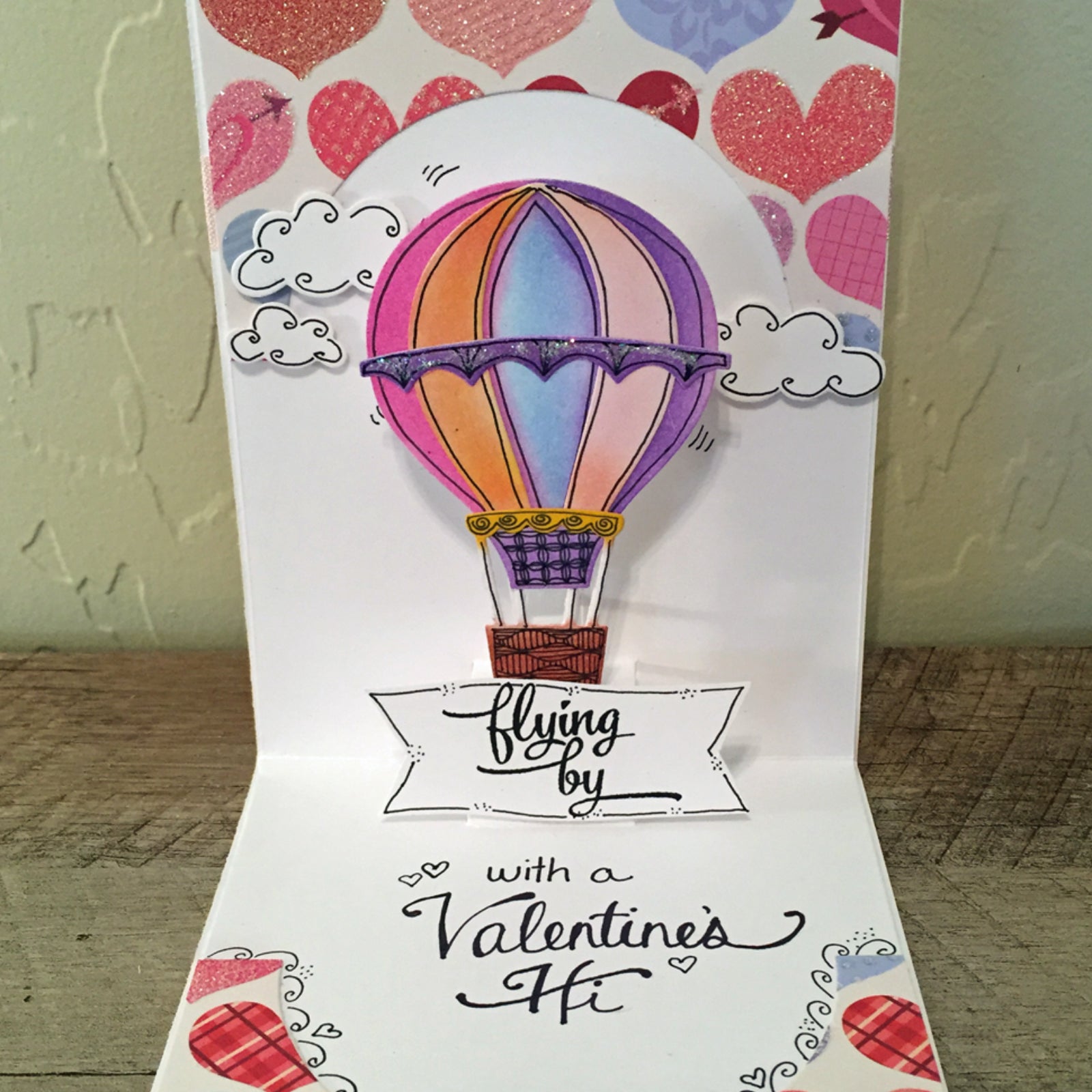 Pop Up Hot Air Balloon w Clouds Cutting Embossing Dies