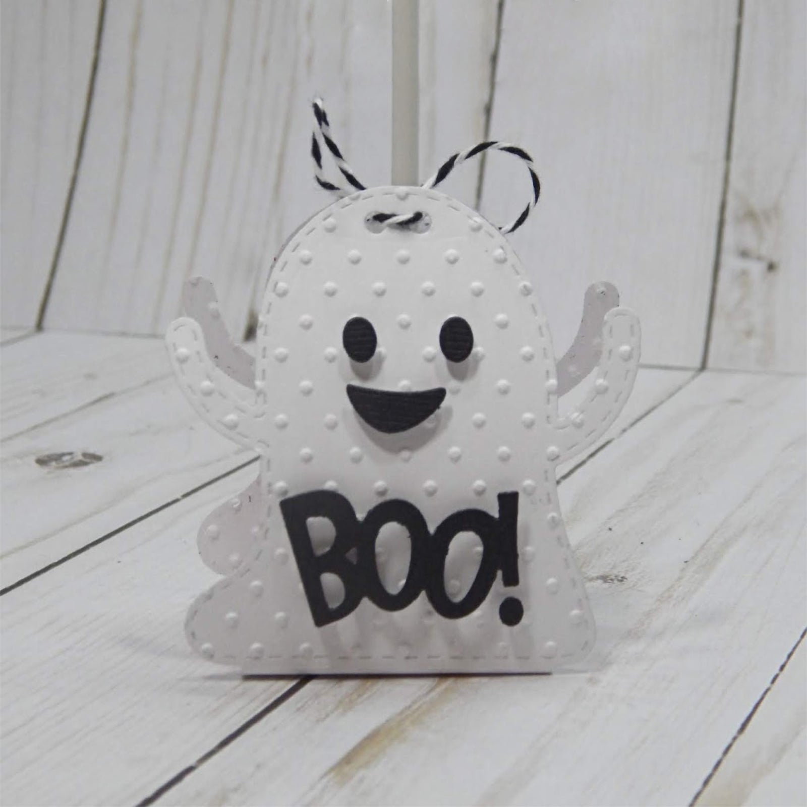 Stitched Ghost Treat Holder w BOO! Cutting & Embossing Dies