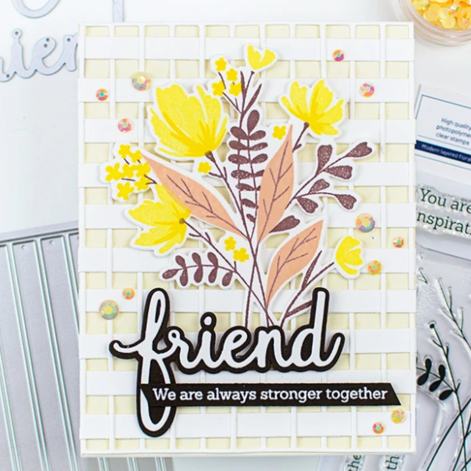 Hello Beautiful Sentiment Words w Shadows Cutting Dies