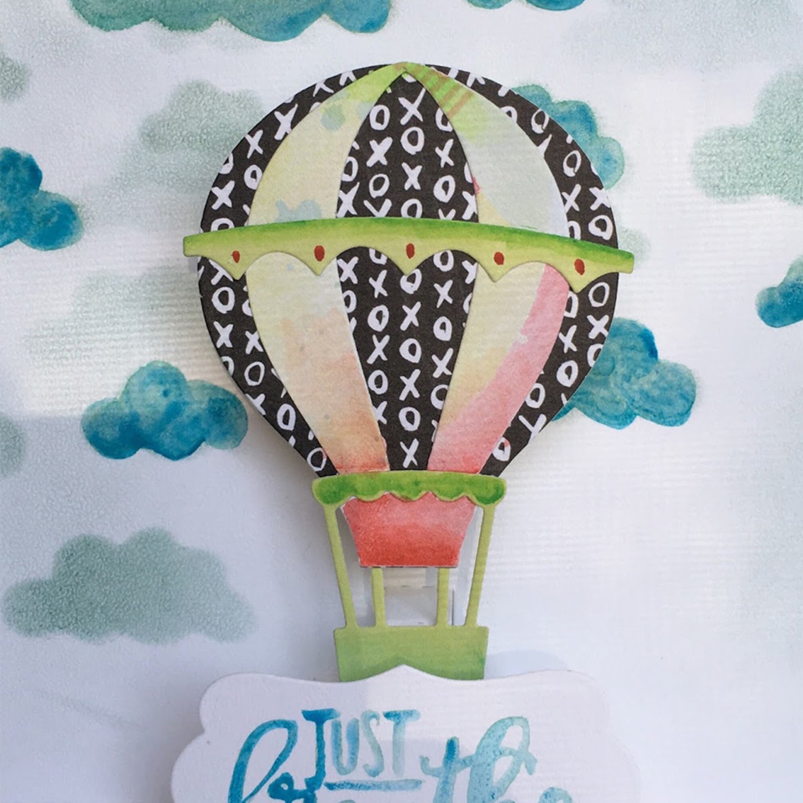 Pop Up Hot Air Balloon w Clouds Cutting Embossing Dies