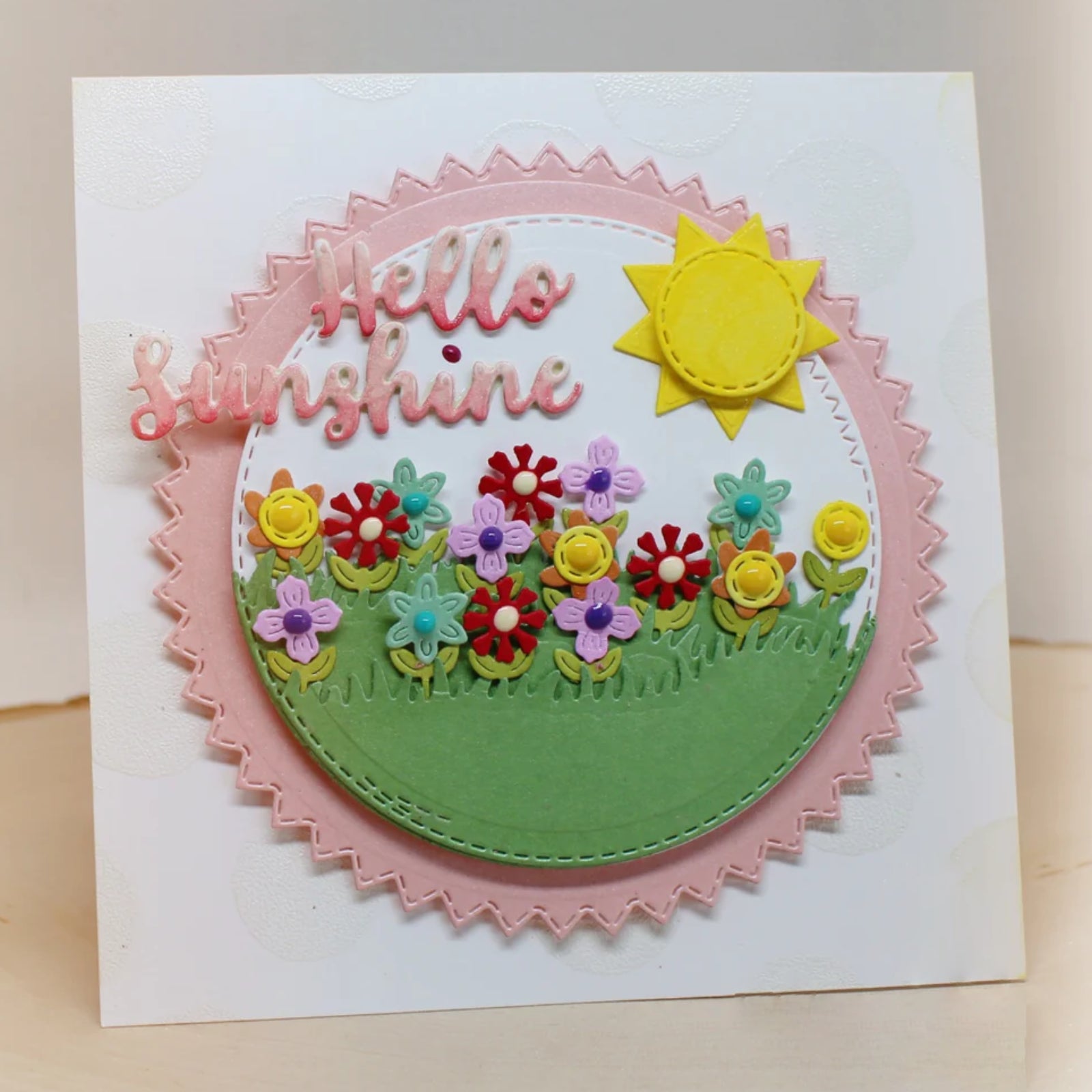 Stitched Flower Cart w Umbrella Cutting Die Set