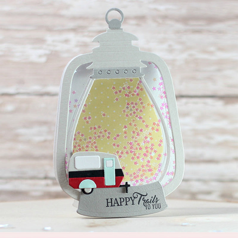 Lantern w Mini Camping Scene Cutting & Embossing Dies