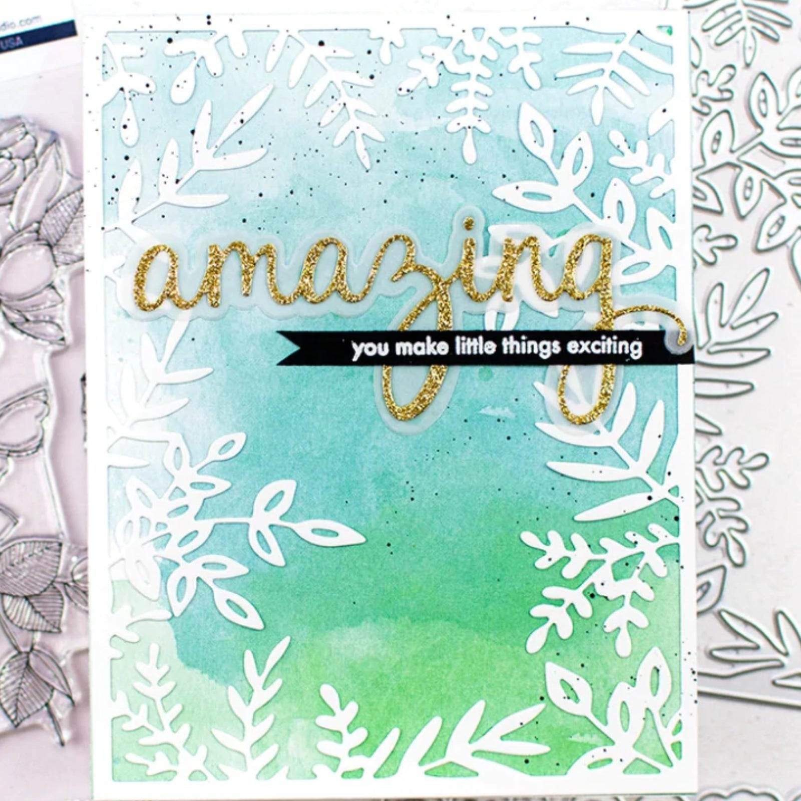 You Are Amazing Sentiment Words w Shadows Cutting Dies