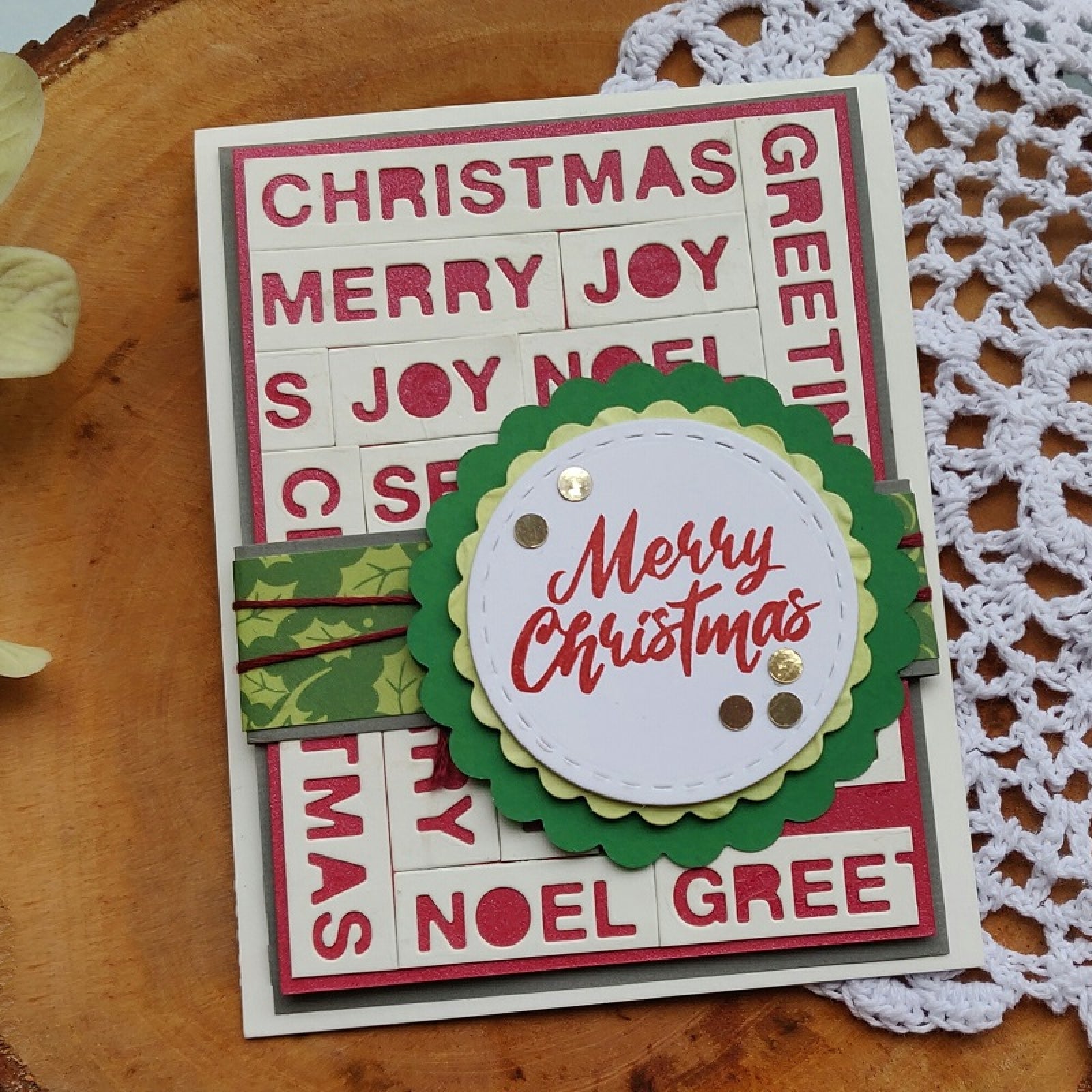 Merry Christmas Block Sentiment Words Cutting Dies – Noel Joy Season’s Greetings