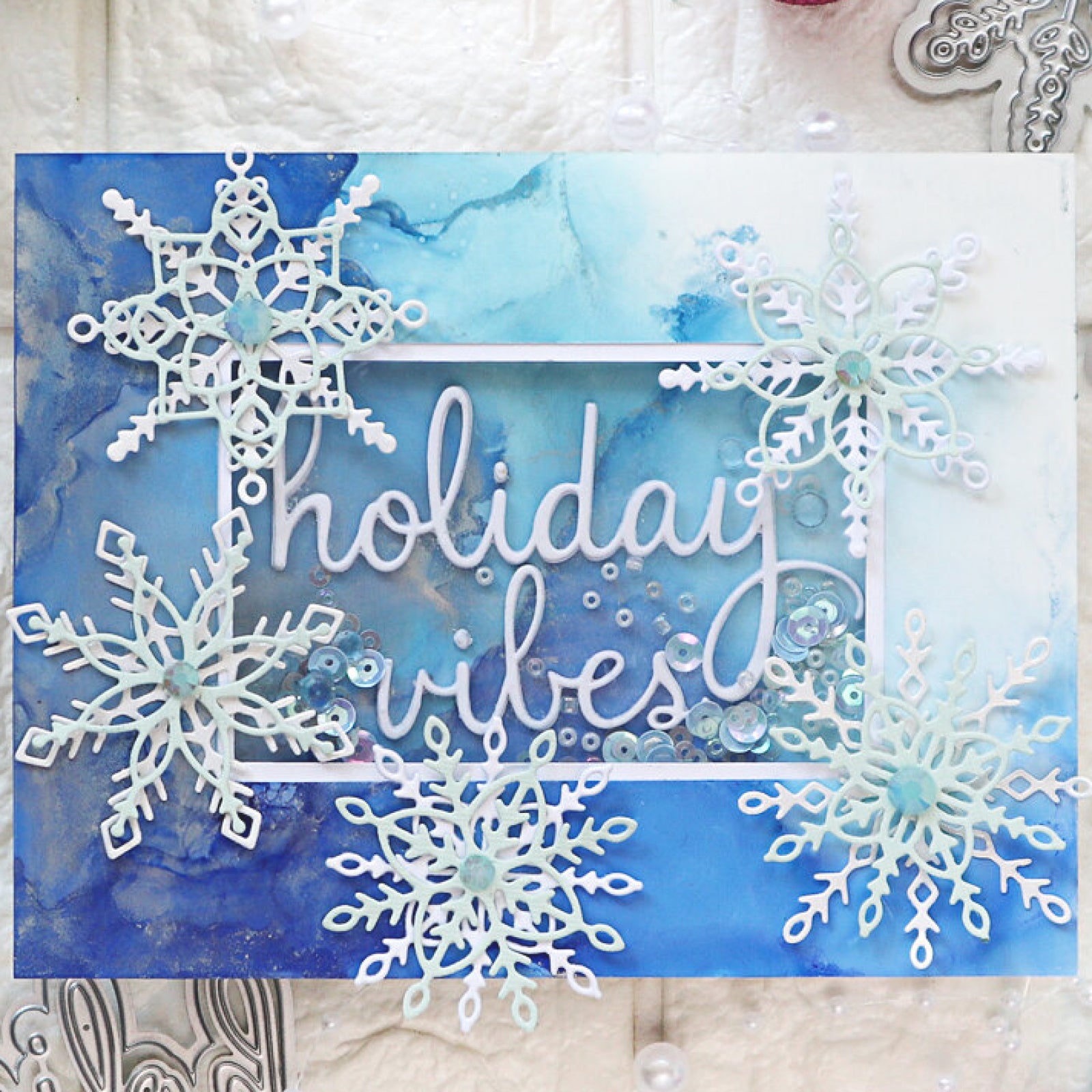 Ten Stunning Snowflakes w Shadows Cutting Dies