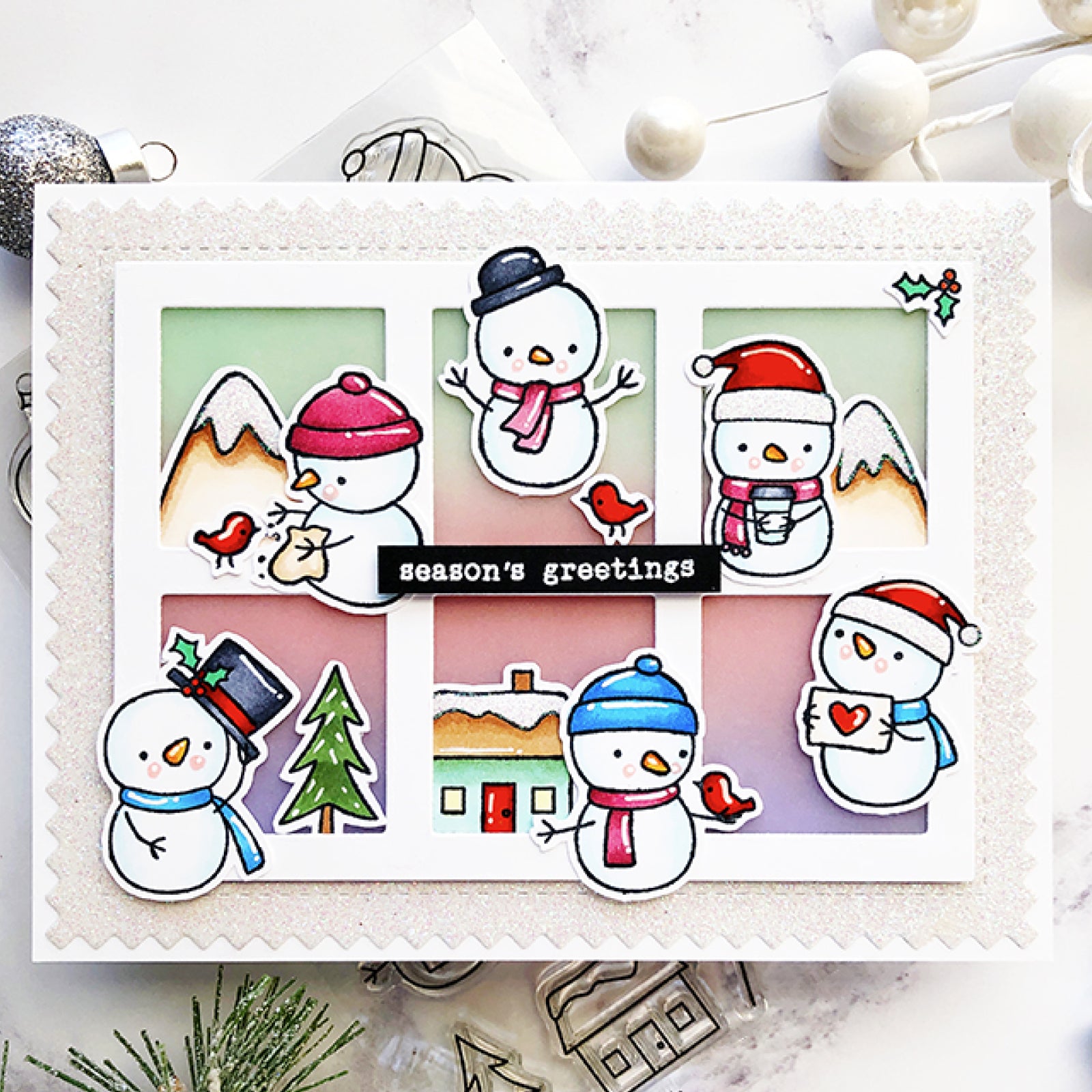 Nine Little Snowmen Cutting Dies & Stamps Set