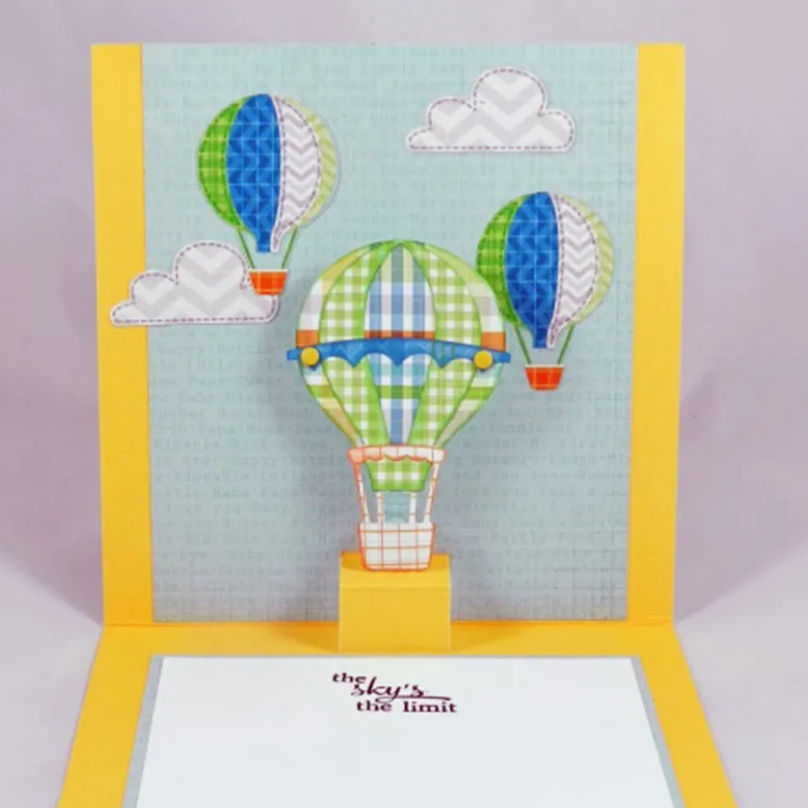 Pop Up Hot Air Balloon w Clouds Cutting Embossing Dies