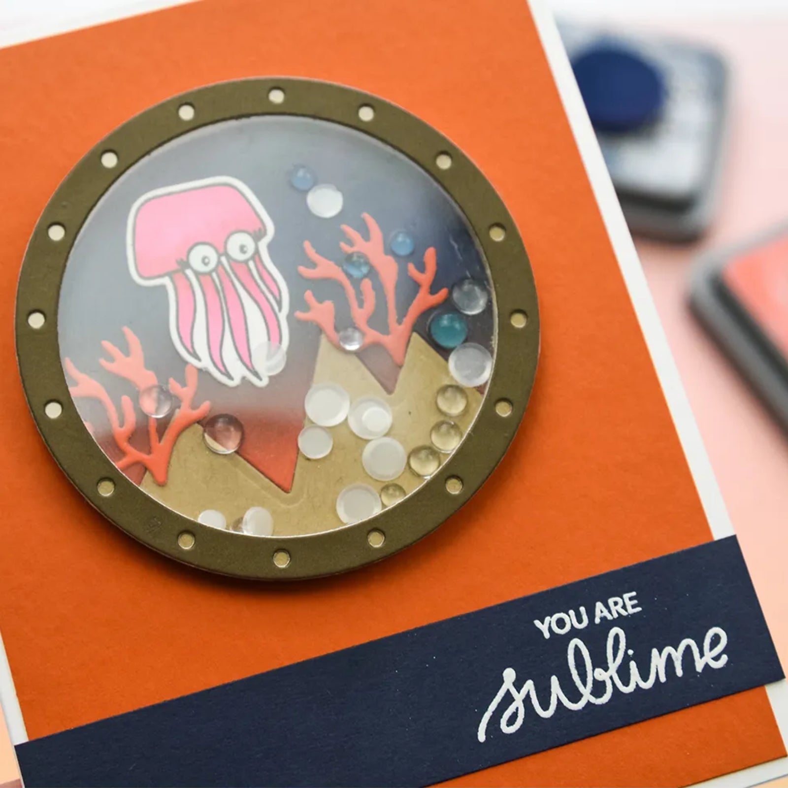 You Are Sublime Submarine w Sea Animals Cutting Dies & Stamps Set