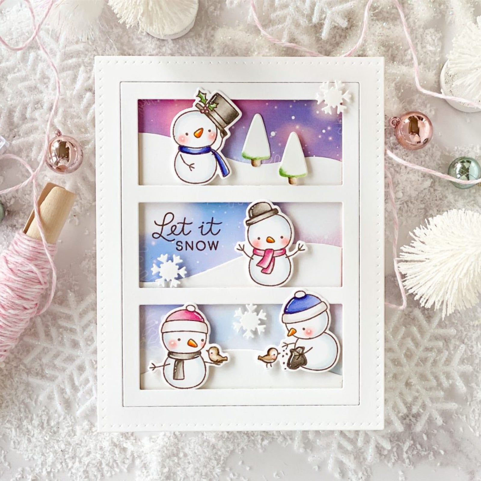 Nine Little Snowmen Cutting Dies & Stamps Set
