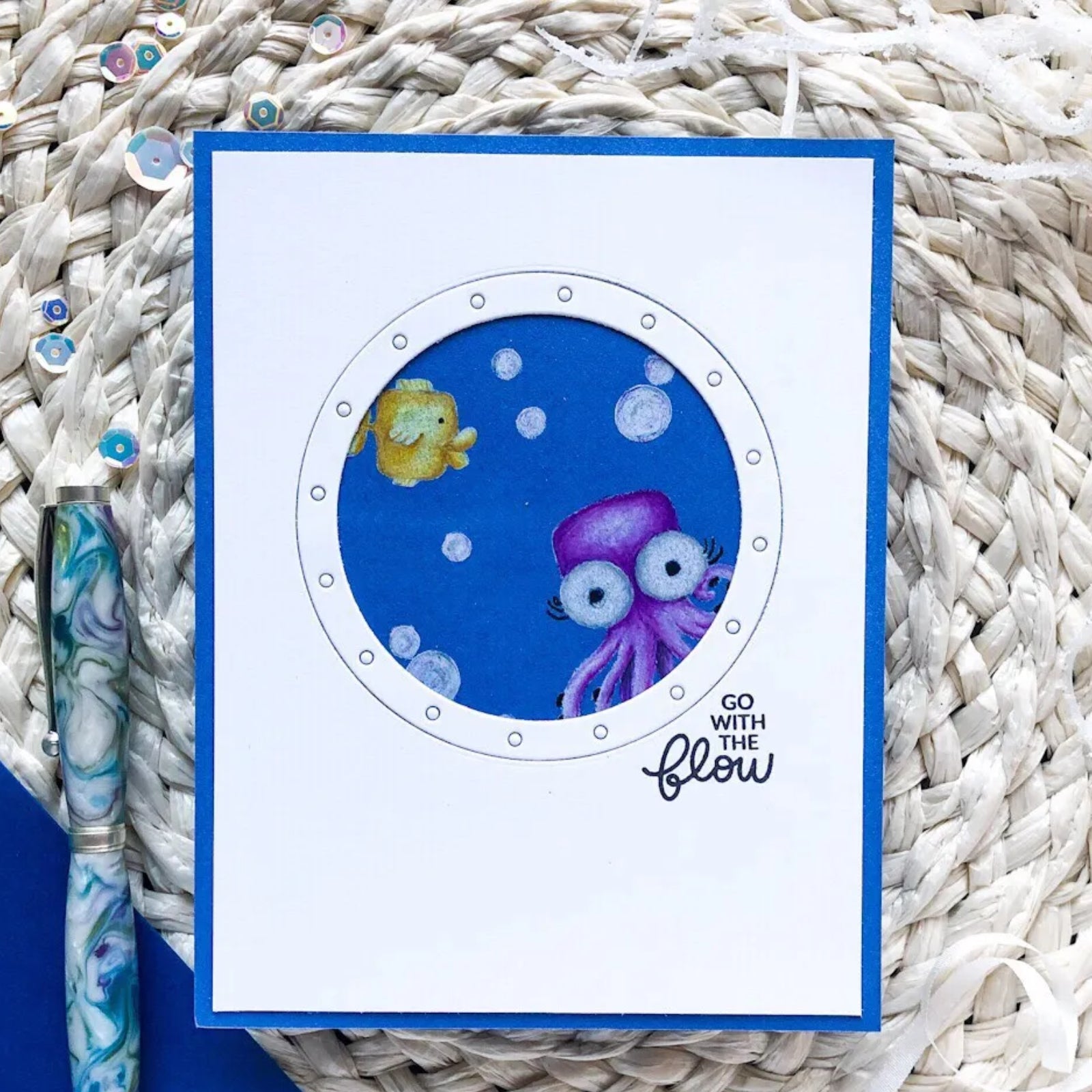 You Are Sublime Submarine w Sea Animals Cutting Dies & Stamps Set