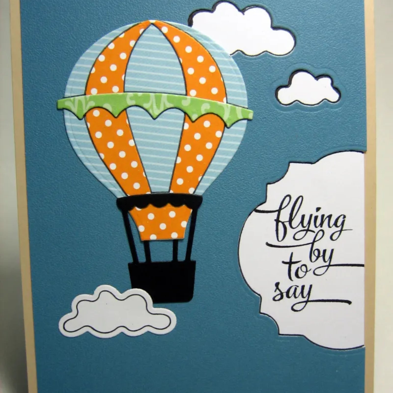 Pop Up Hot Air Balloon w Clouds Cutting Embossing Dies