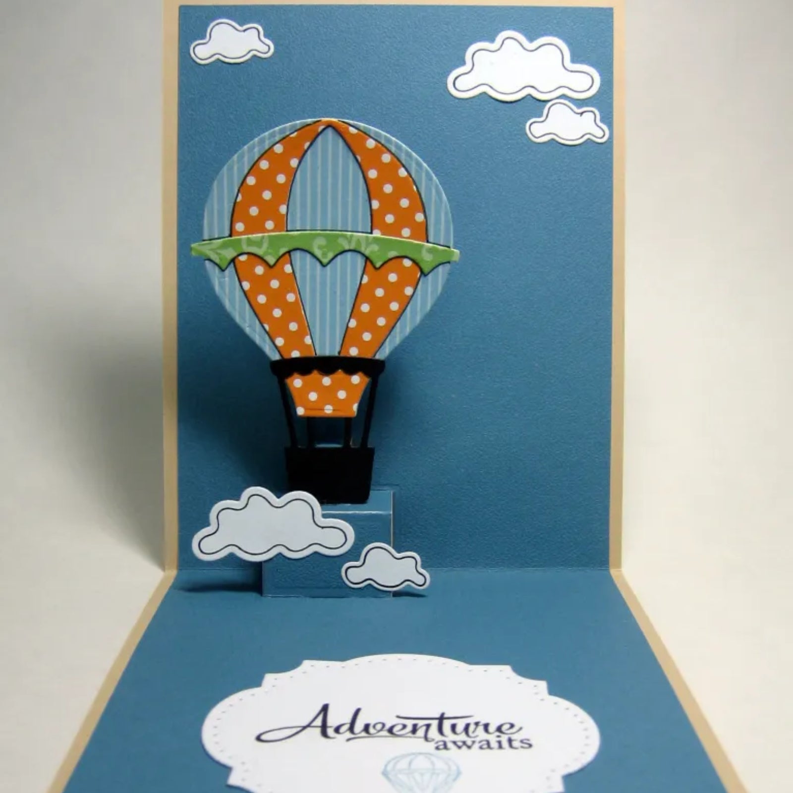 Pop Up Hot Air Balloon w Clouds Cutting Embossing Dies