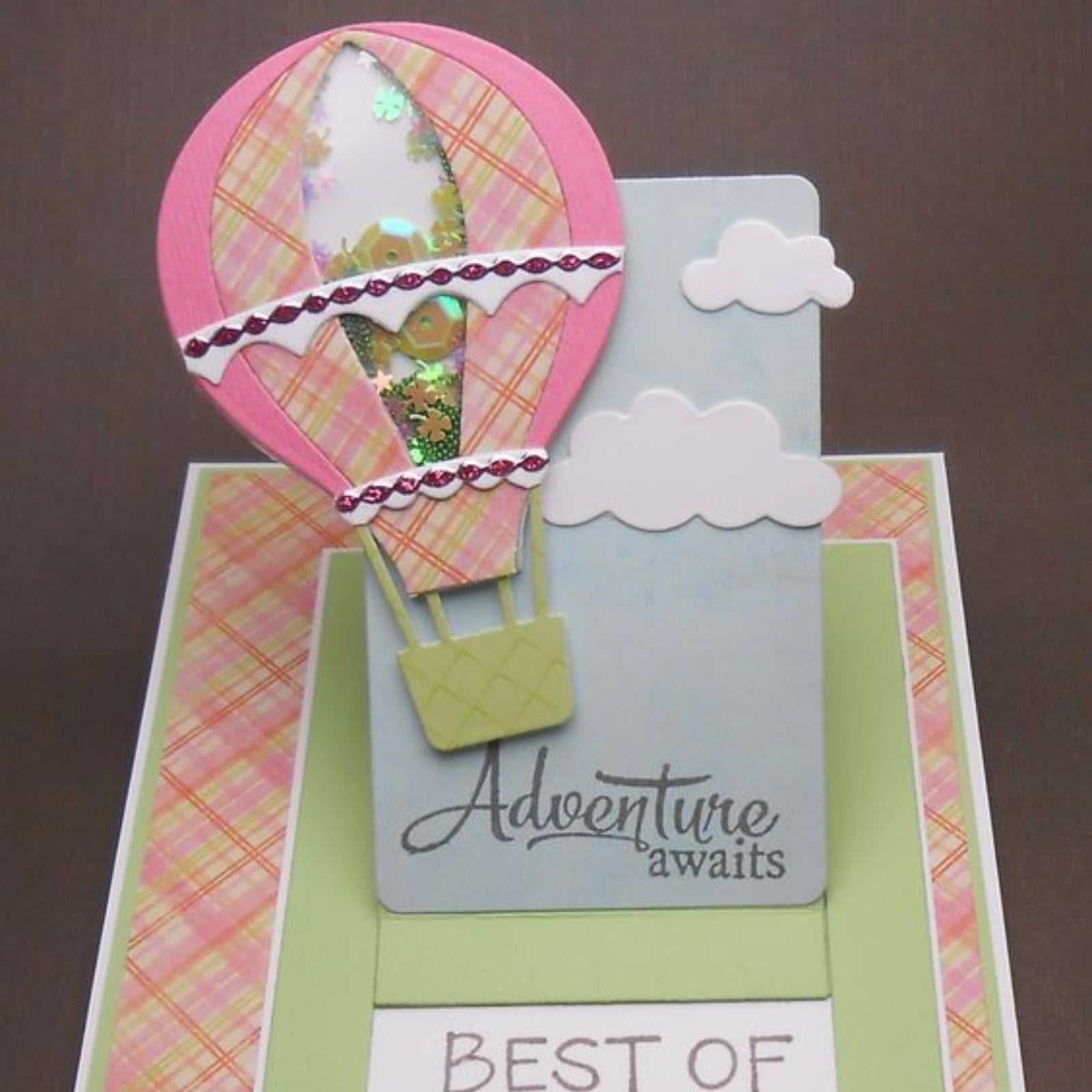 Pop Up Hot Air Balloon w Clouds Cutting Embossing Dies