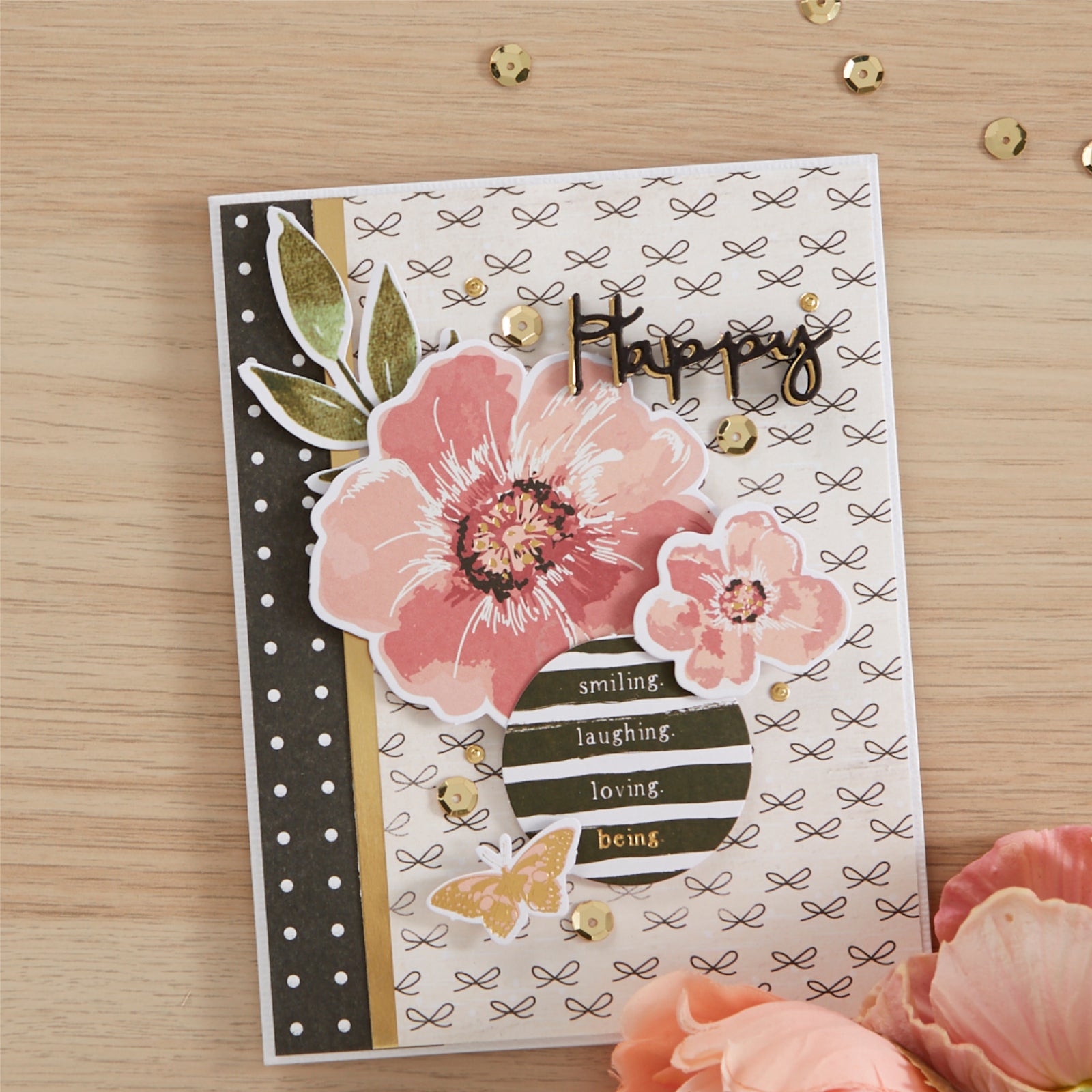 Happy for You Fox w Crown & Flora Cutting Dies