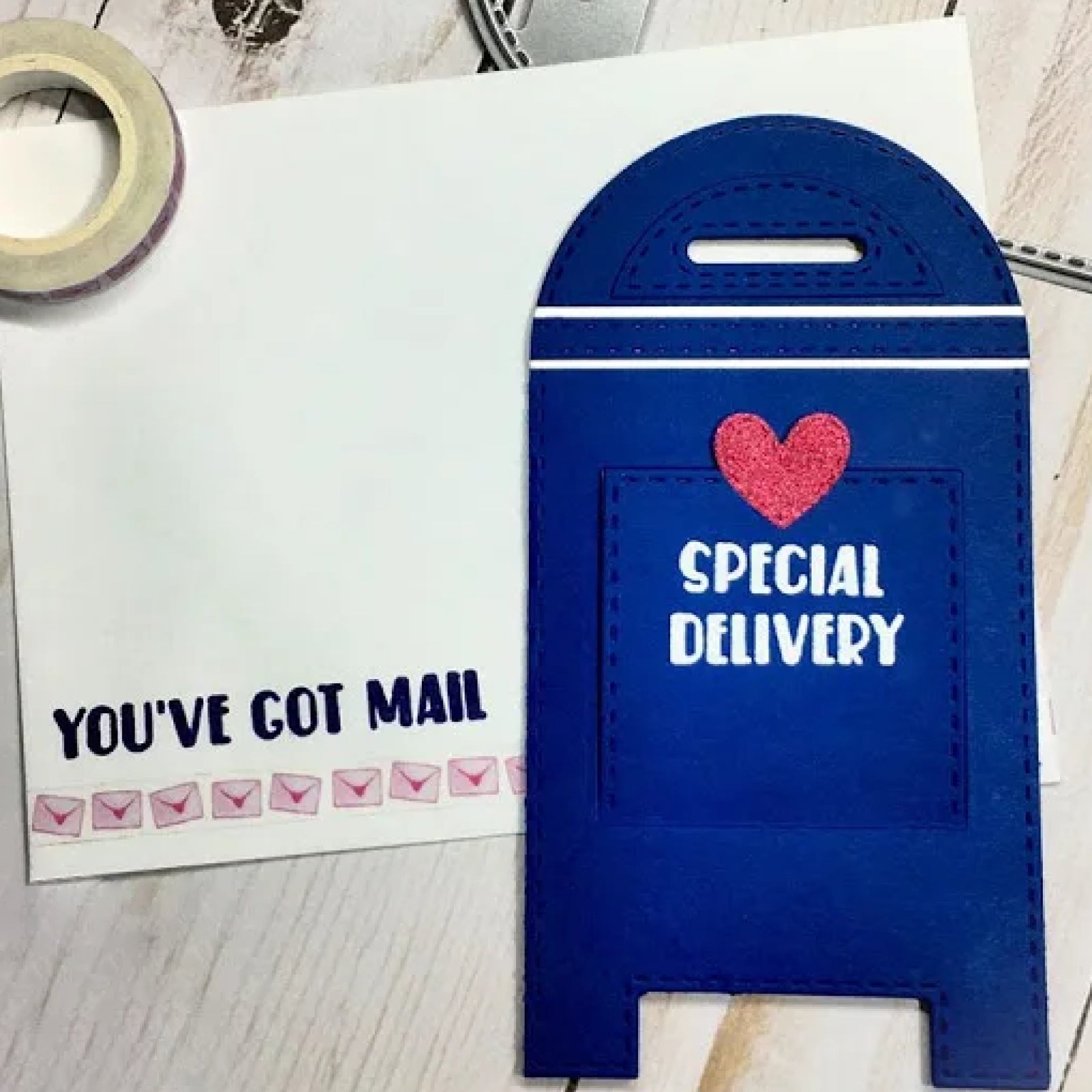 Stitched Mailbox Pocket Tag Cutting & Embossing Dies