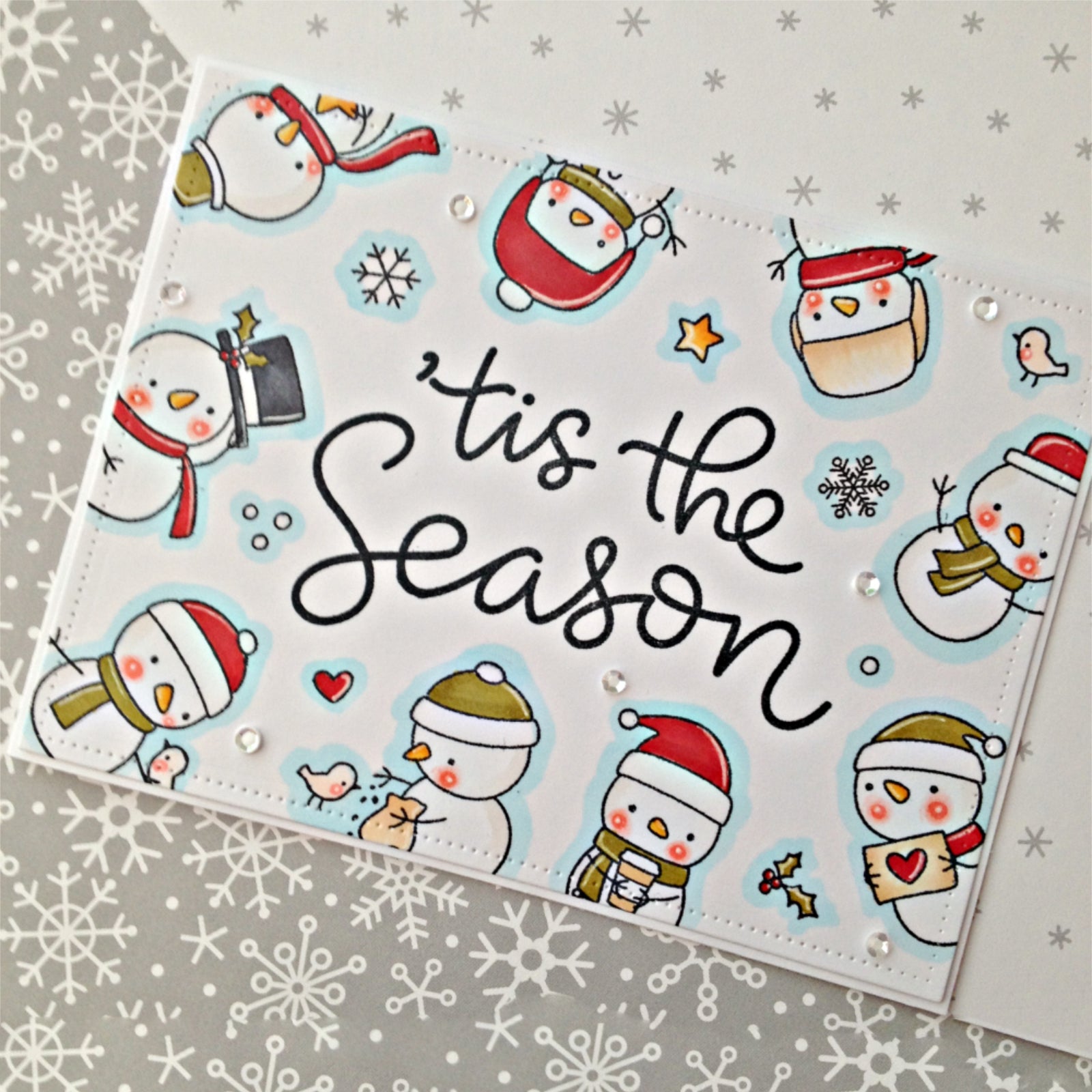 Nine Little Snowmen Cutting Dies & Stamps Set