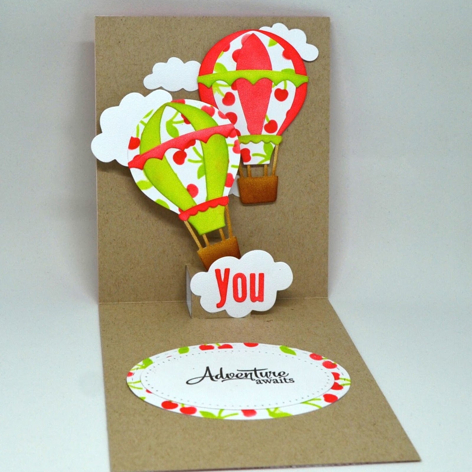 Pop Up Hot Air Balloon w Clouds Cutting Embossing Dies