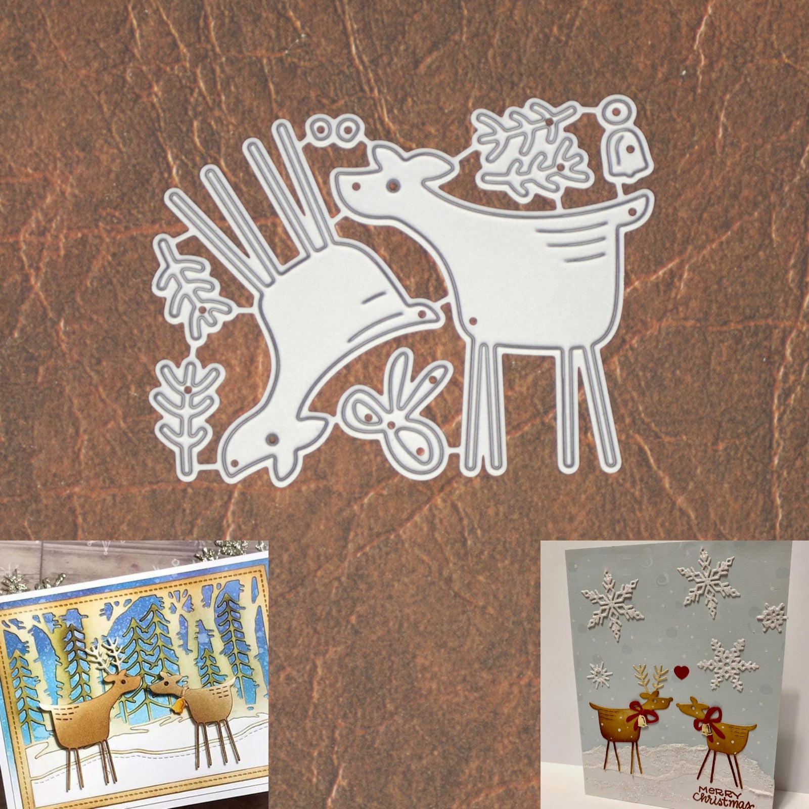 Love You Deerly Reindeer Duo w Bell & Bow Cutting Dies