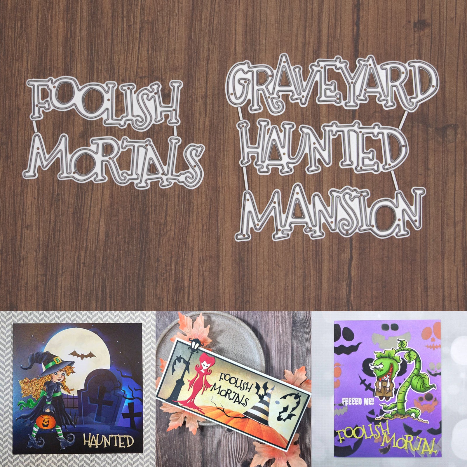 Haunted Graveyard Halloween Horror Words Cutting Dies