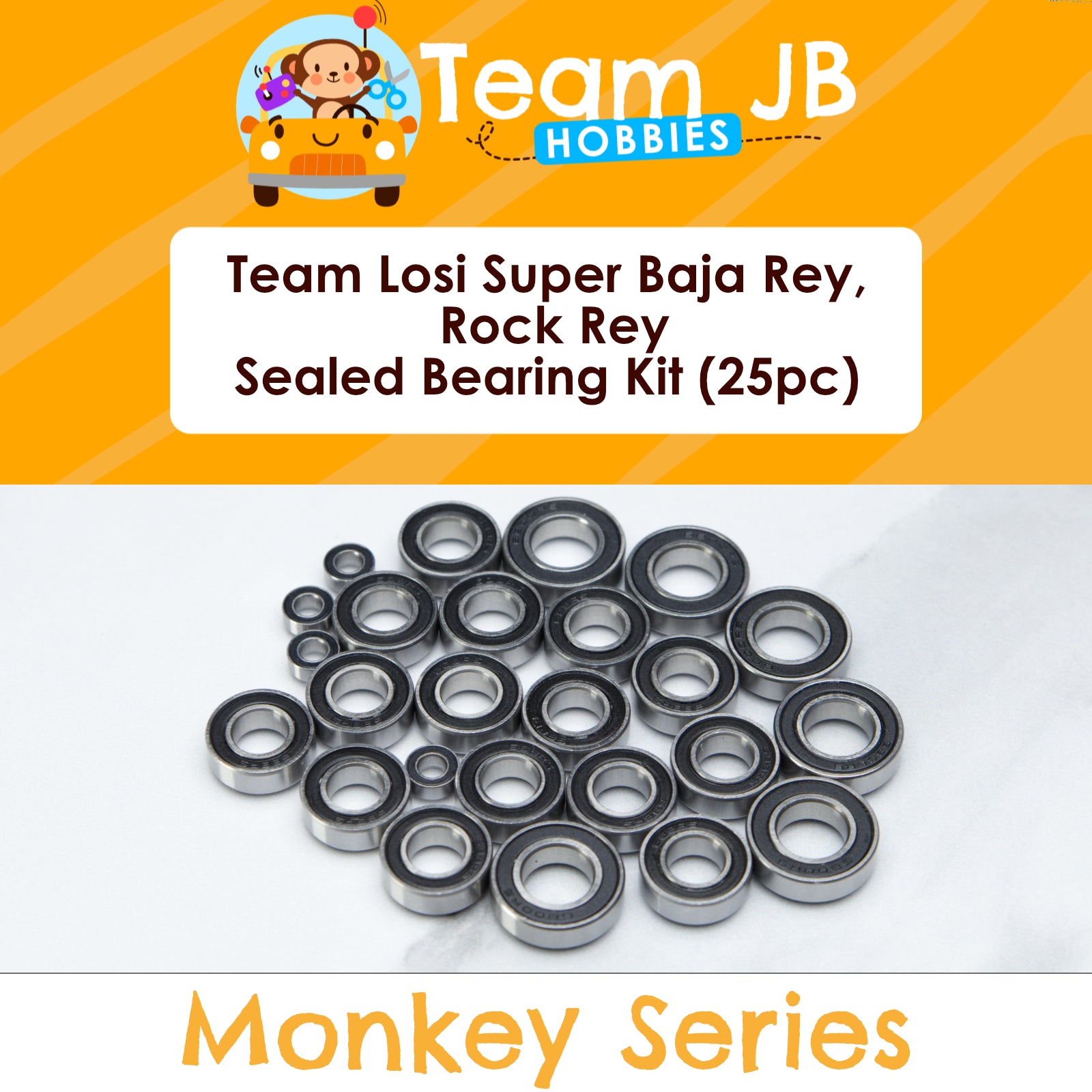 Team Losi Super Baja Rey 1/6 RTR Electric Trophy Truck/2.0, Super Rock Rey/V2 - Sealed Bearing Kit