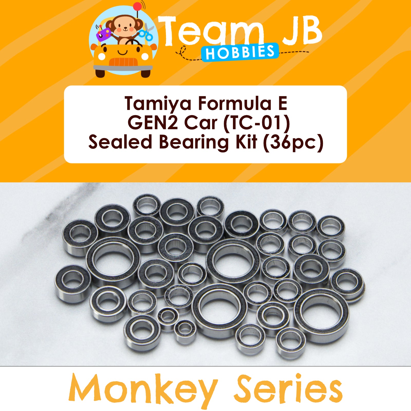 Tamiya TC-01, Formula E GEN2 Car, 1997 CLK-GTR - 36 Pcs Bearings Kit
