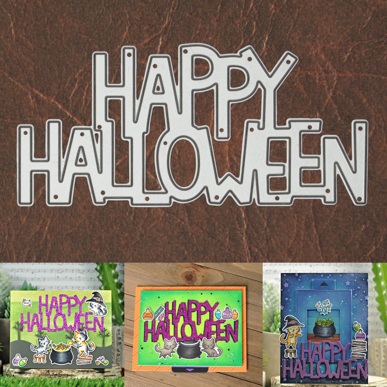 Happy Halloween Large Sentiment Words Cutting Die