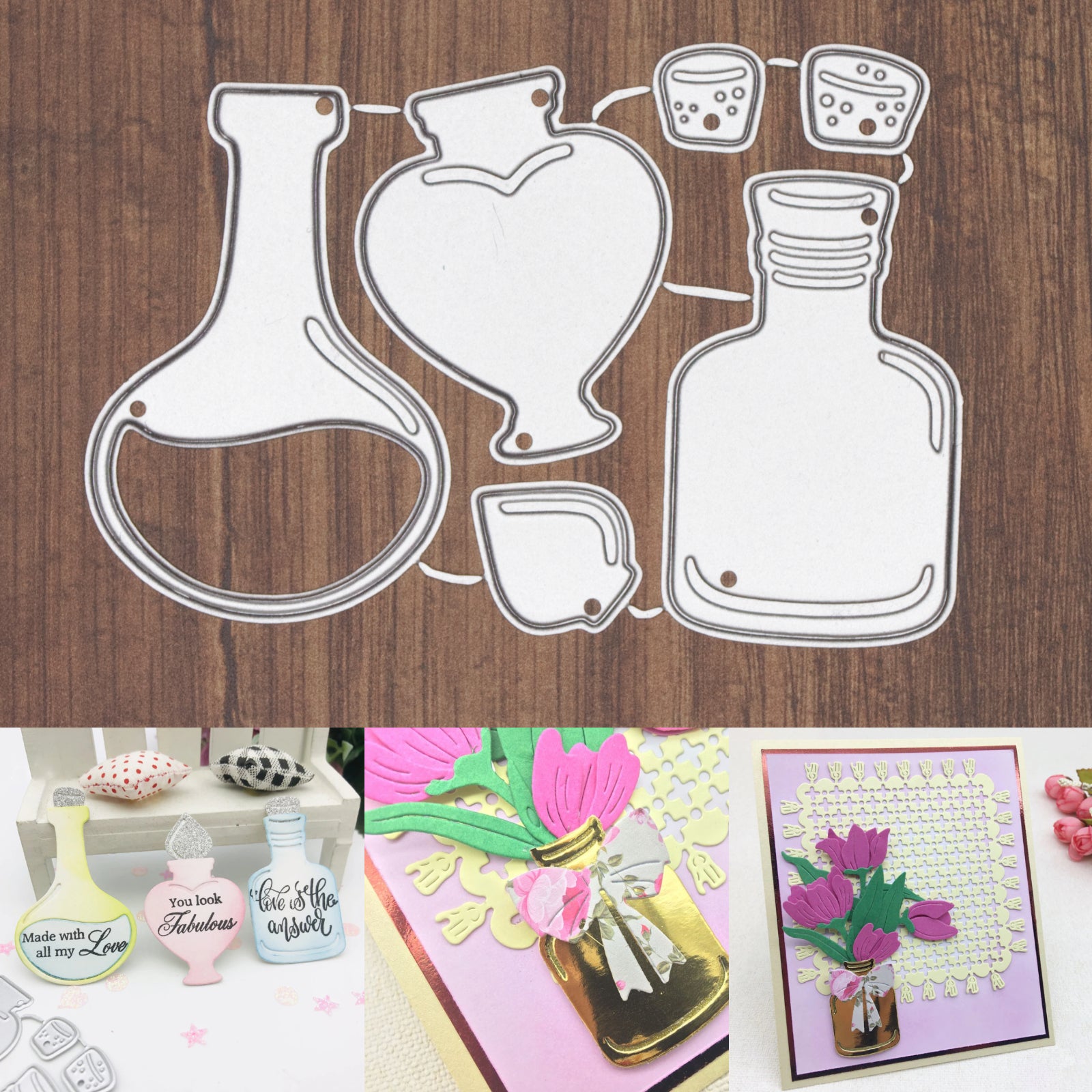 Perfumes Poison Potions Trio Cutting Dies