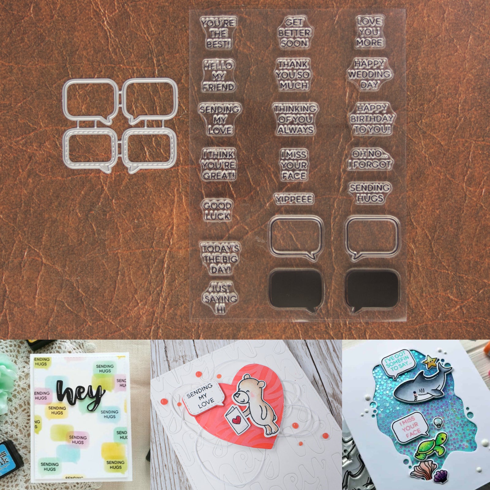Just Say It Speech Bubbles #1 Cutting Die & Stamps Set