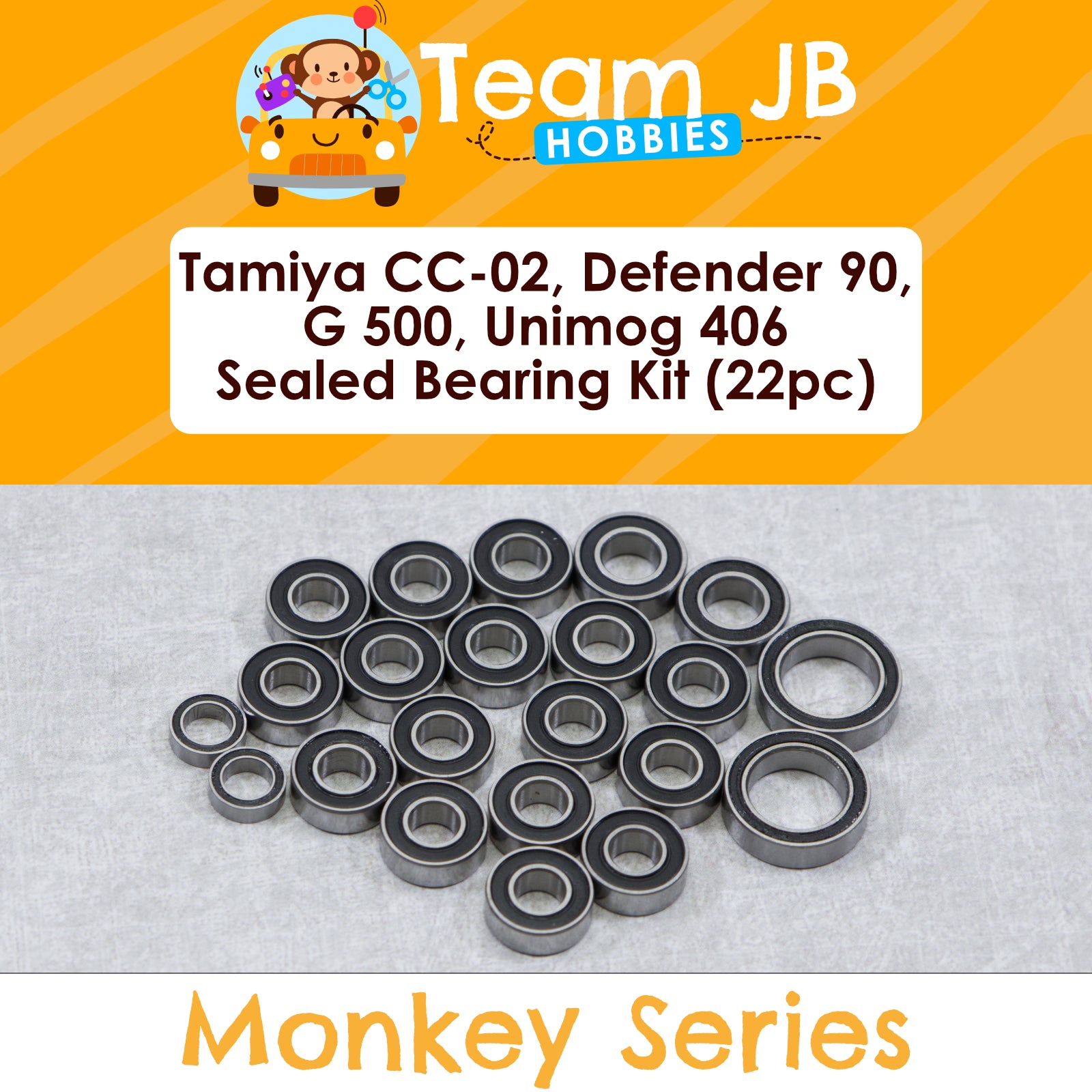 Tamiya CC-02, Defender 90, G 500, Unimog 406, Land Cruiser 300 - Sealed Bearing Kit