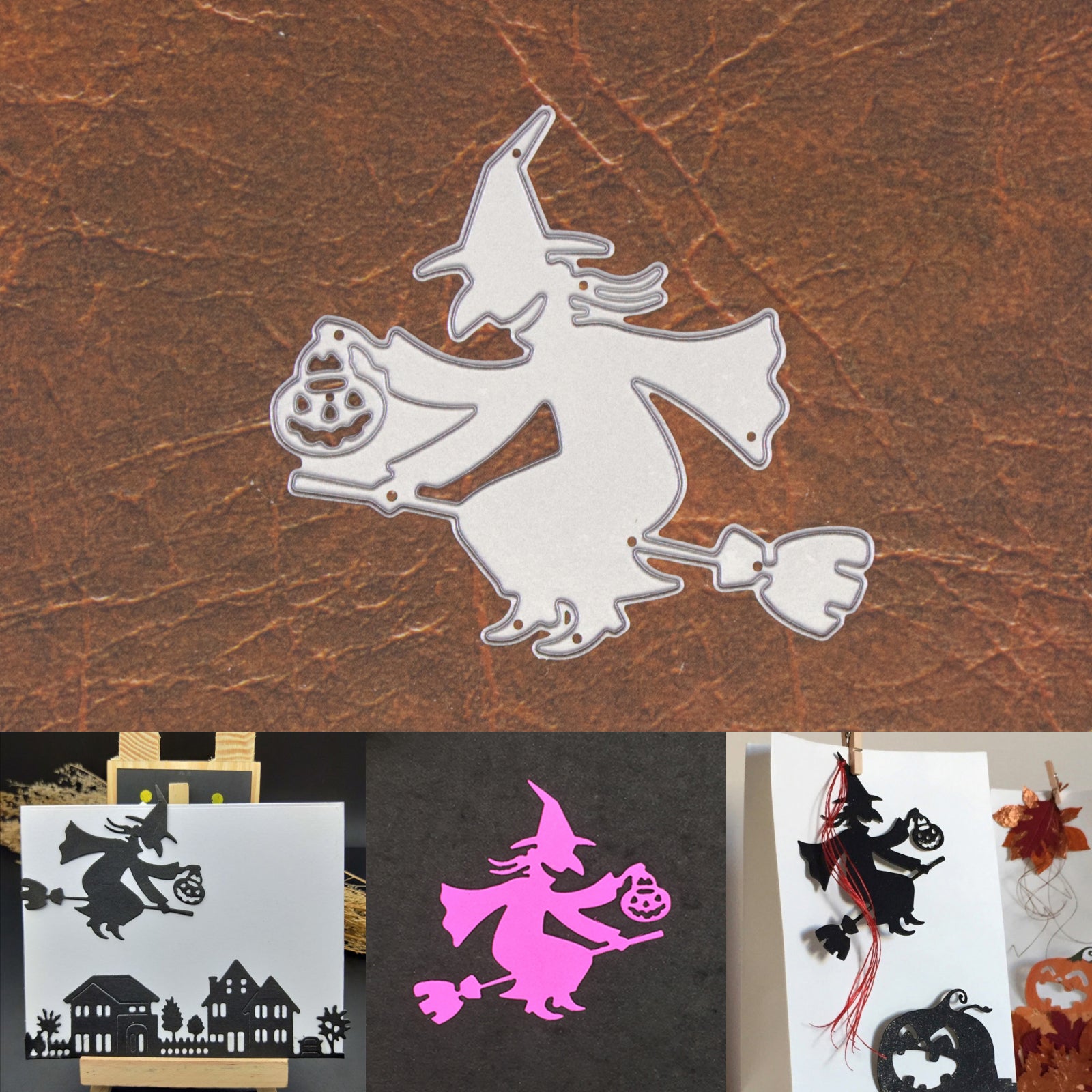 Smiling Flying Witch Halloween Cutting Die