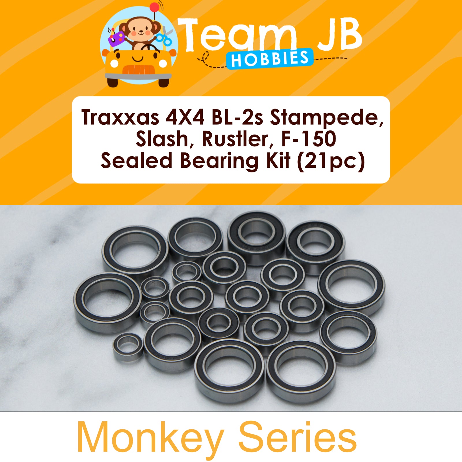 Traxxas 4X4 BL-2s Stampede, Slash, Rustler, F-150, Bigfoot -21 Pc Bearings Kit