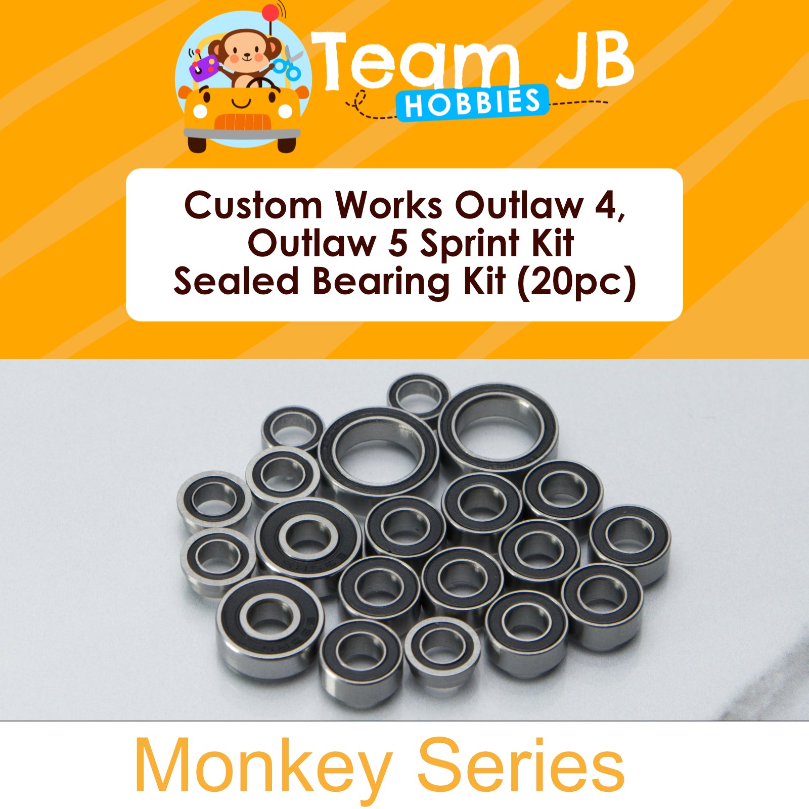Custom Works Outlaw 4, Outlaw 5 Sprint, Beast Midget, Rocket 5 - Bearings Kit