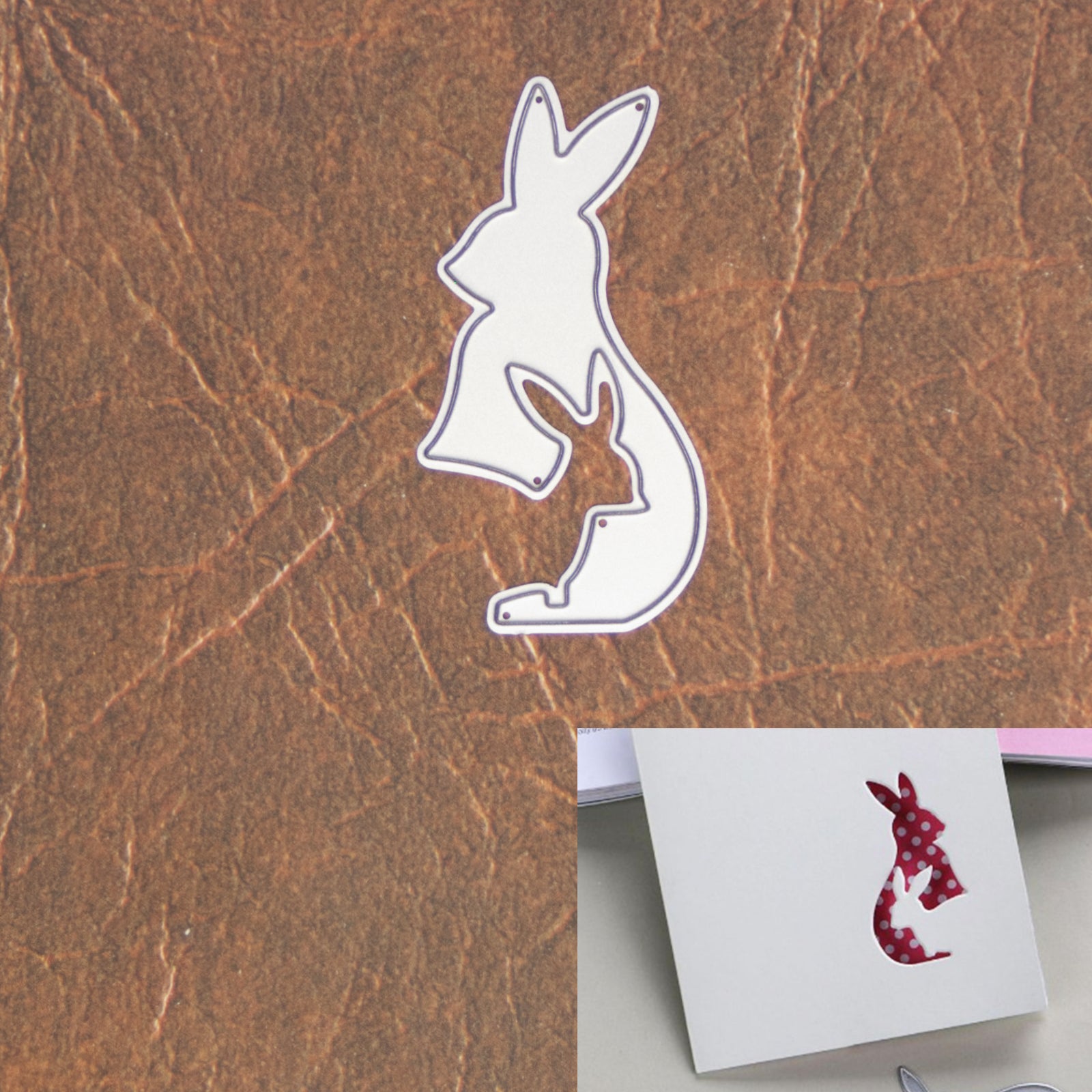 Cutout Rabbit w Baby Bunny Cutting Die