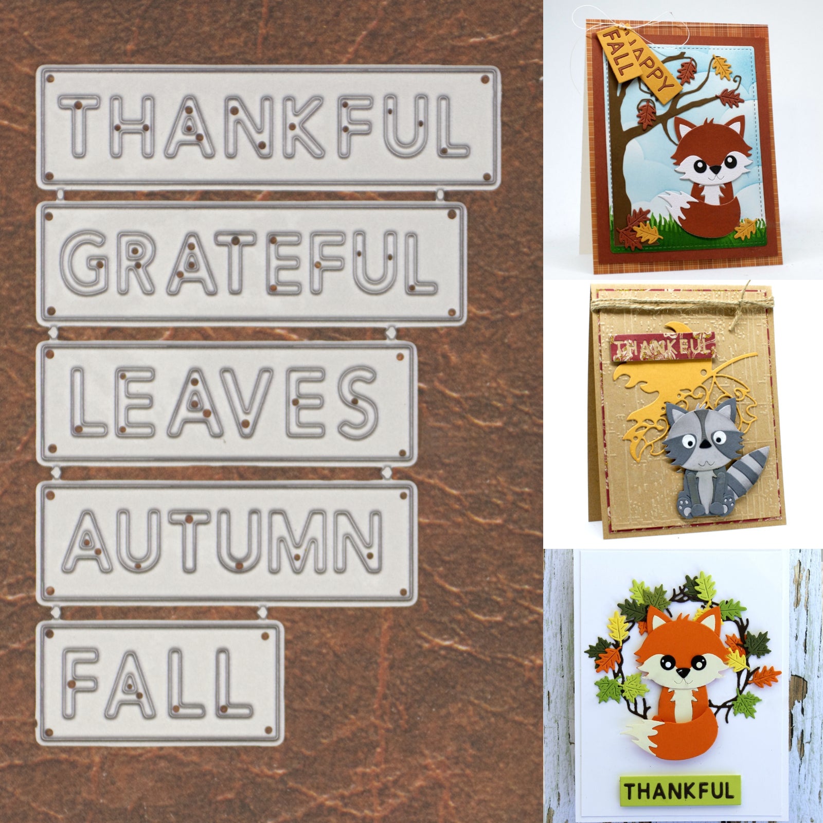 Autumn Block Sentiment Words Cutting Dies