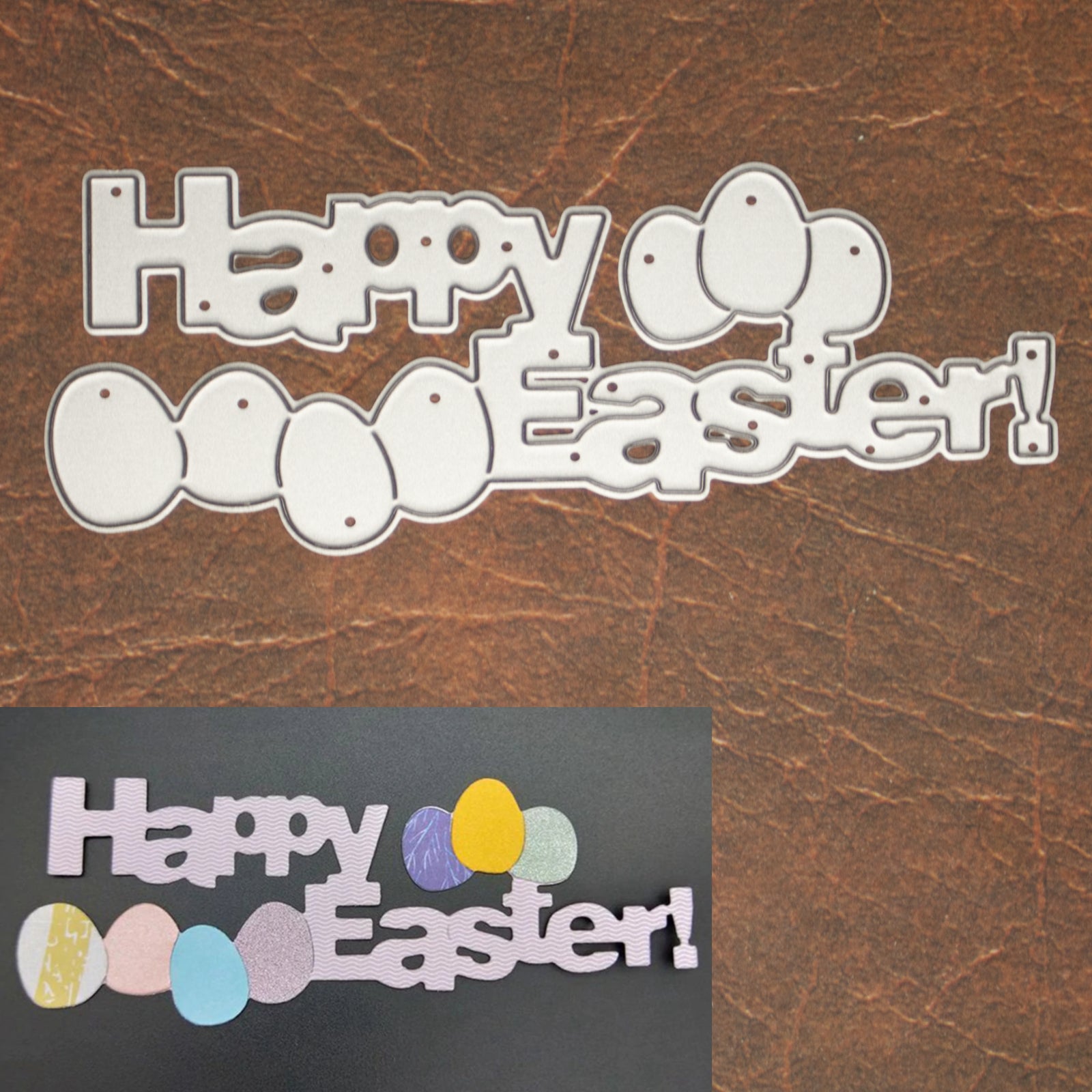 Happy Easter! w Eggs Large Wide Sentiment Cutting Die