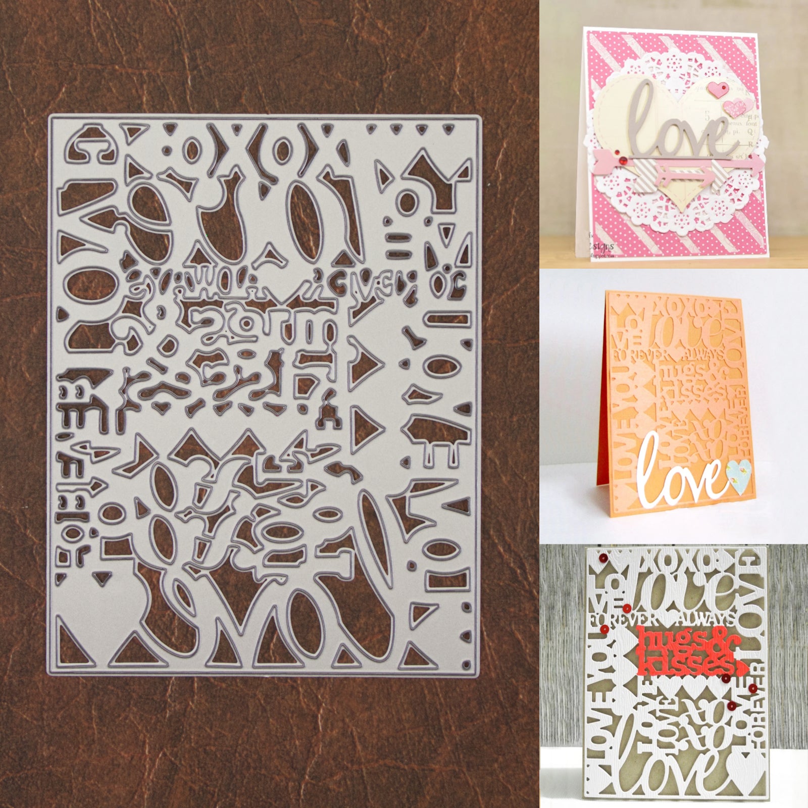 Love Sentiments Collage Background Cutting Die