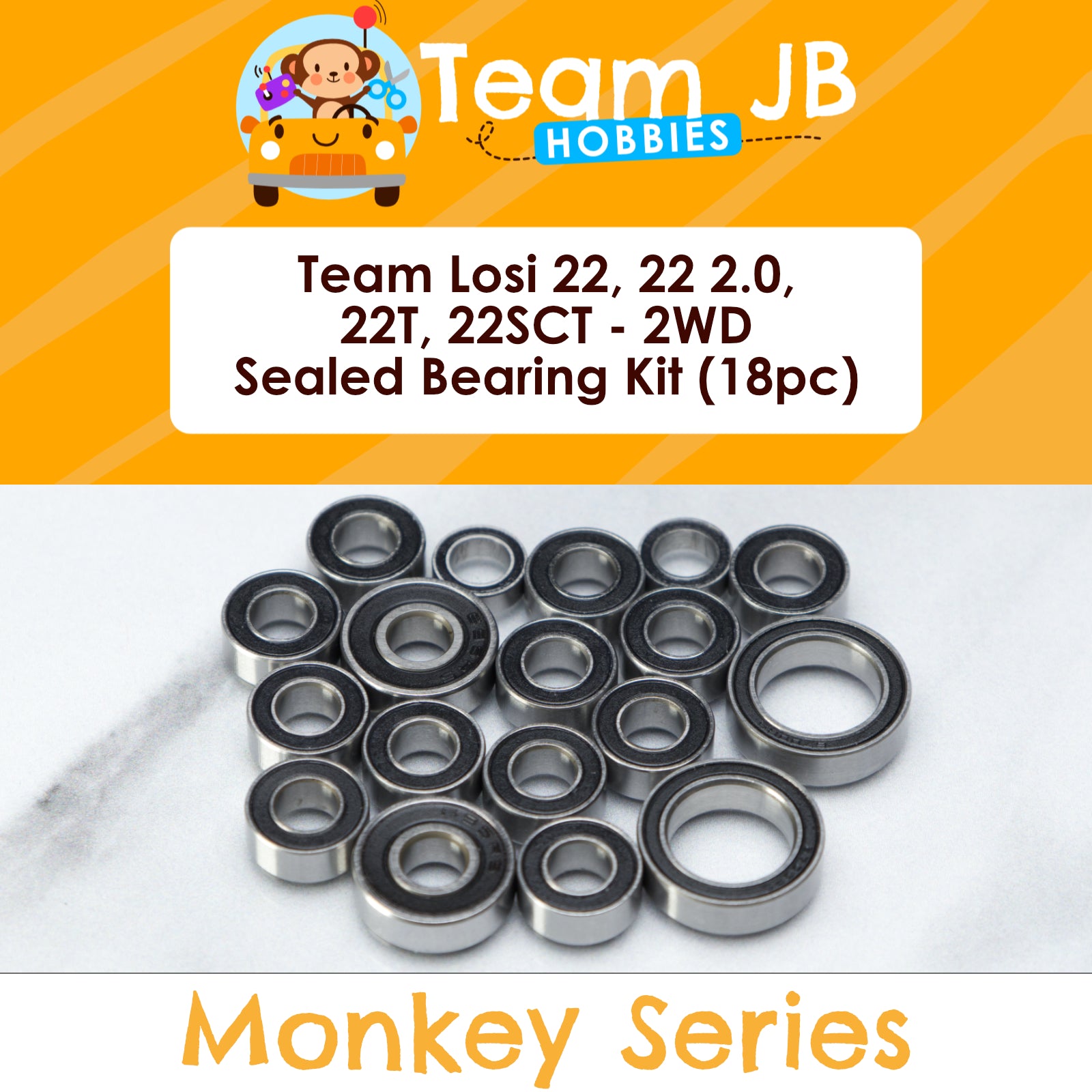 Team Losi 22, 22 2.0, 22T, 22SCT - 2WD - Sealed Bearing Kit