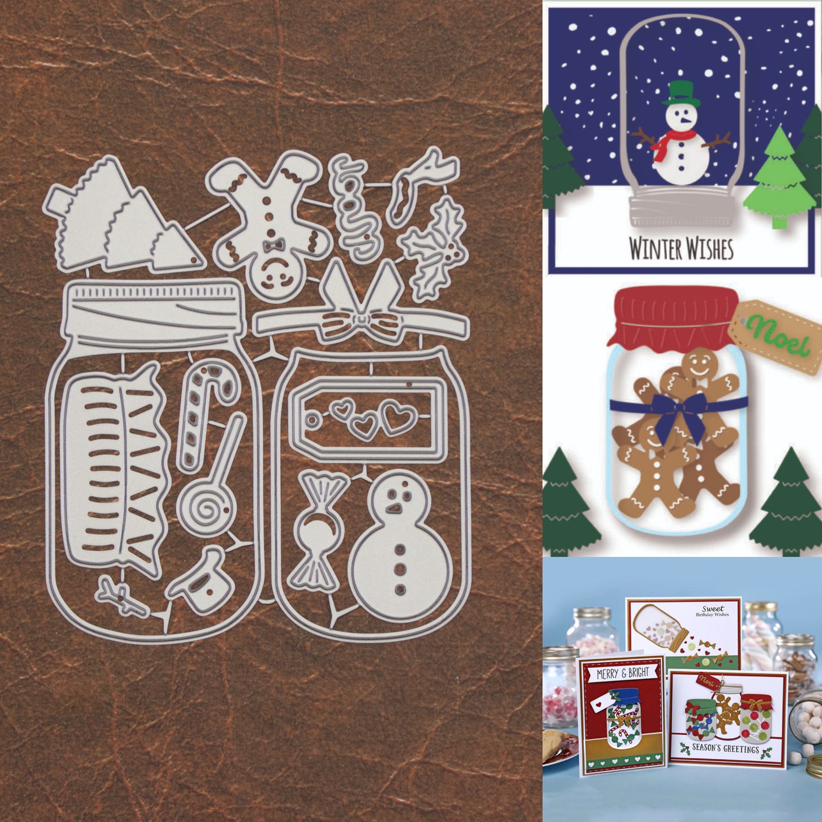 Noel Mason Jar Christmas Treats Cutting & Embossing Dies