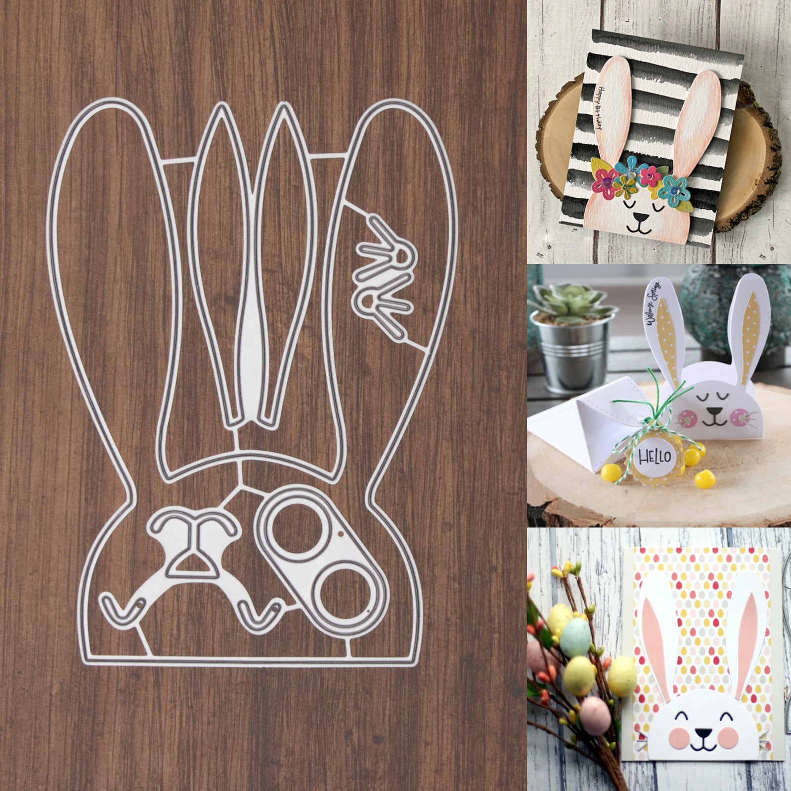 Big Bunny Head Cutting & Embossing Dies