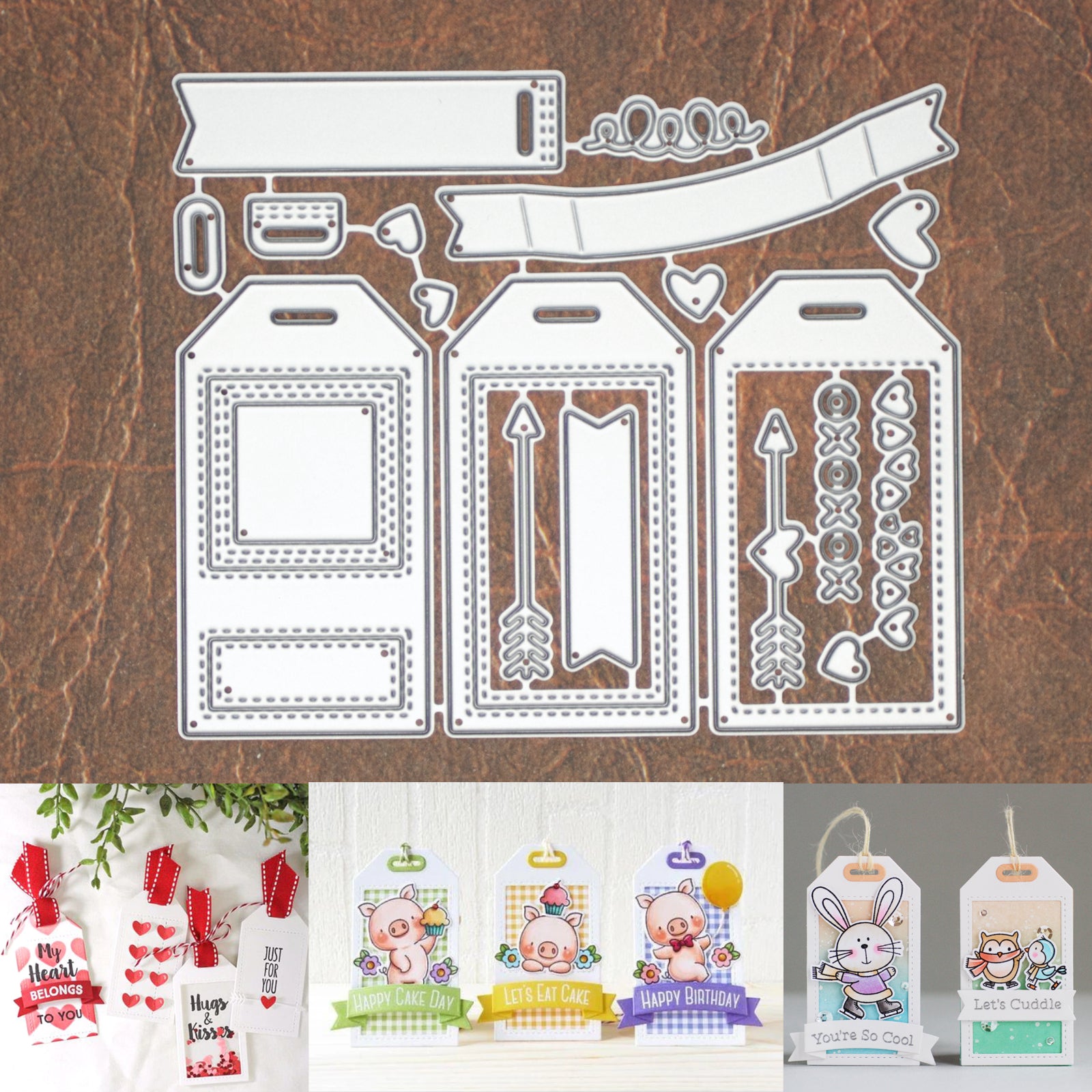 Love is in the Air Stitched Tags Cutting & Embossing Dies