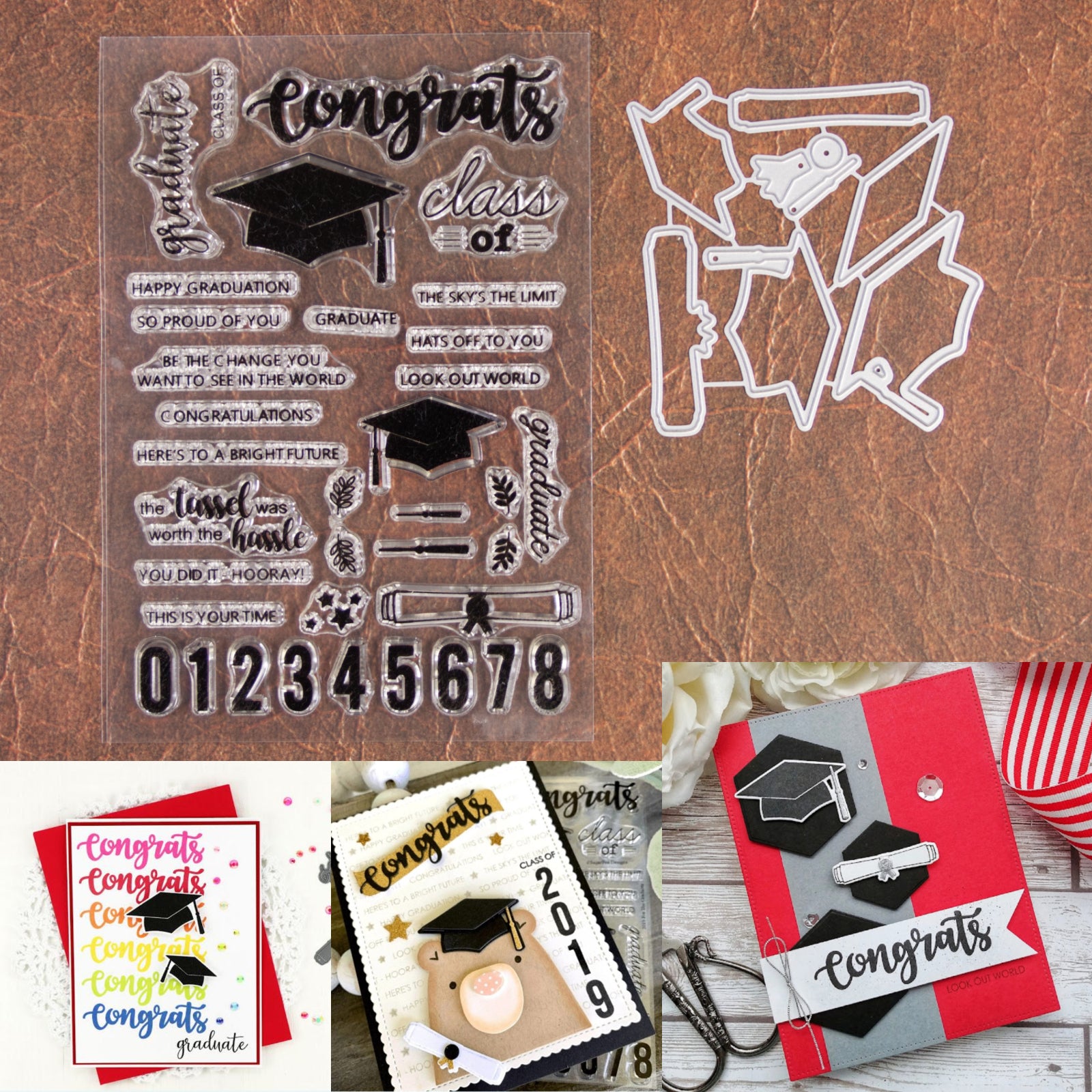 Hats Off To You Graduate Cutting Dies and Stamps Set