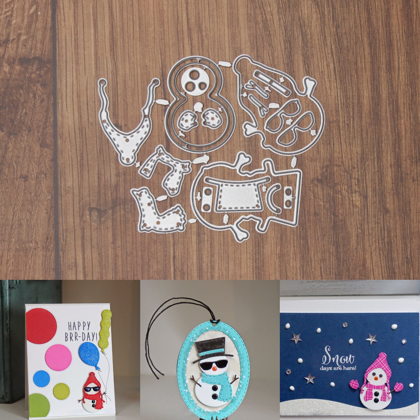 Build Your Own Snowman Trio Cutting Dies Set Style B
