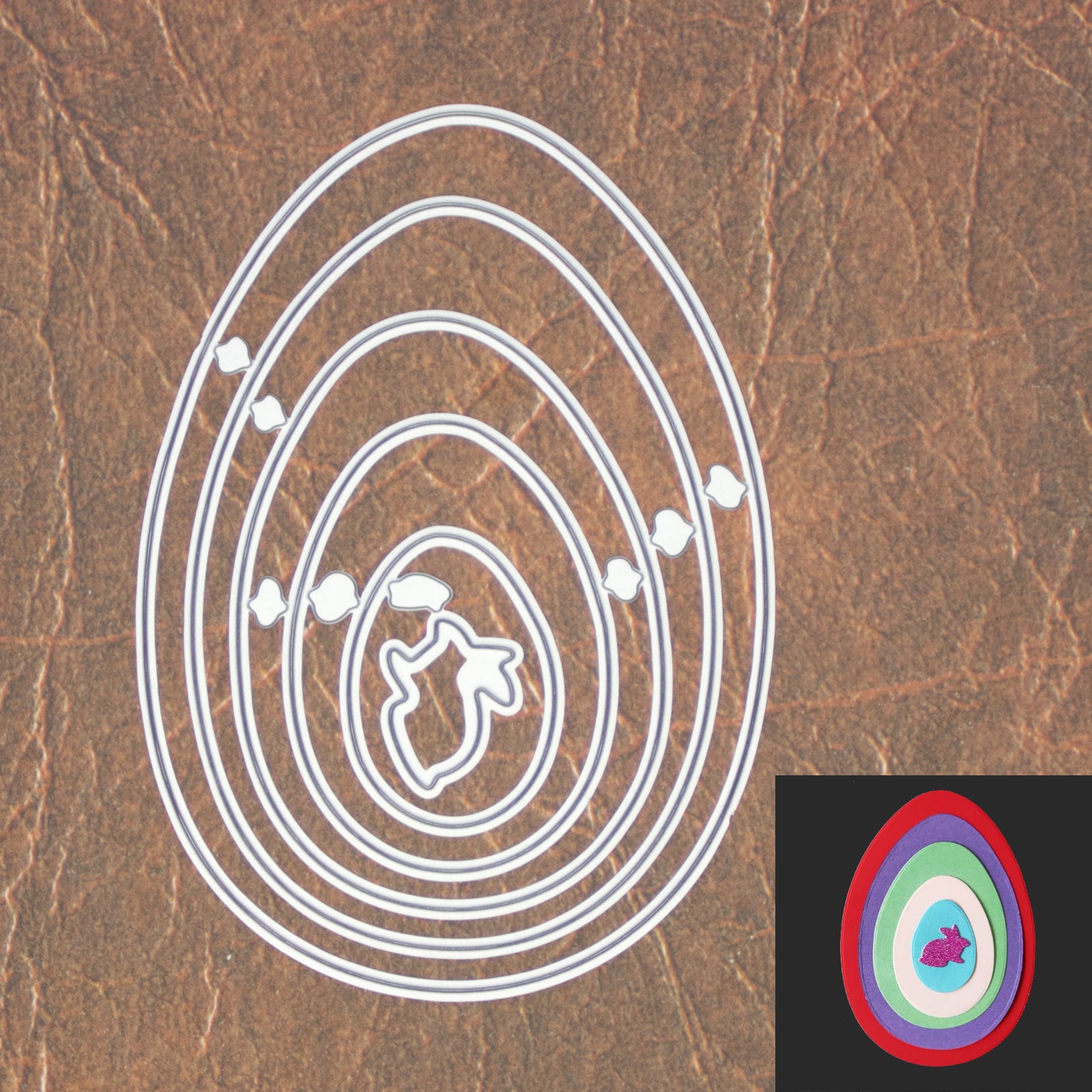 Nesting Easter Egg Cutting & Embossing Dies w Bunny