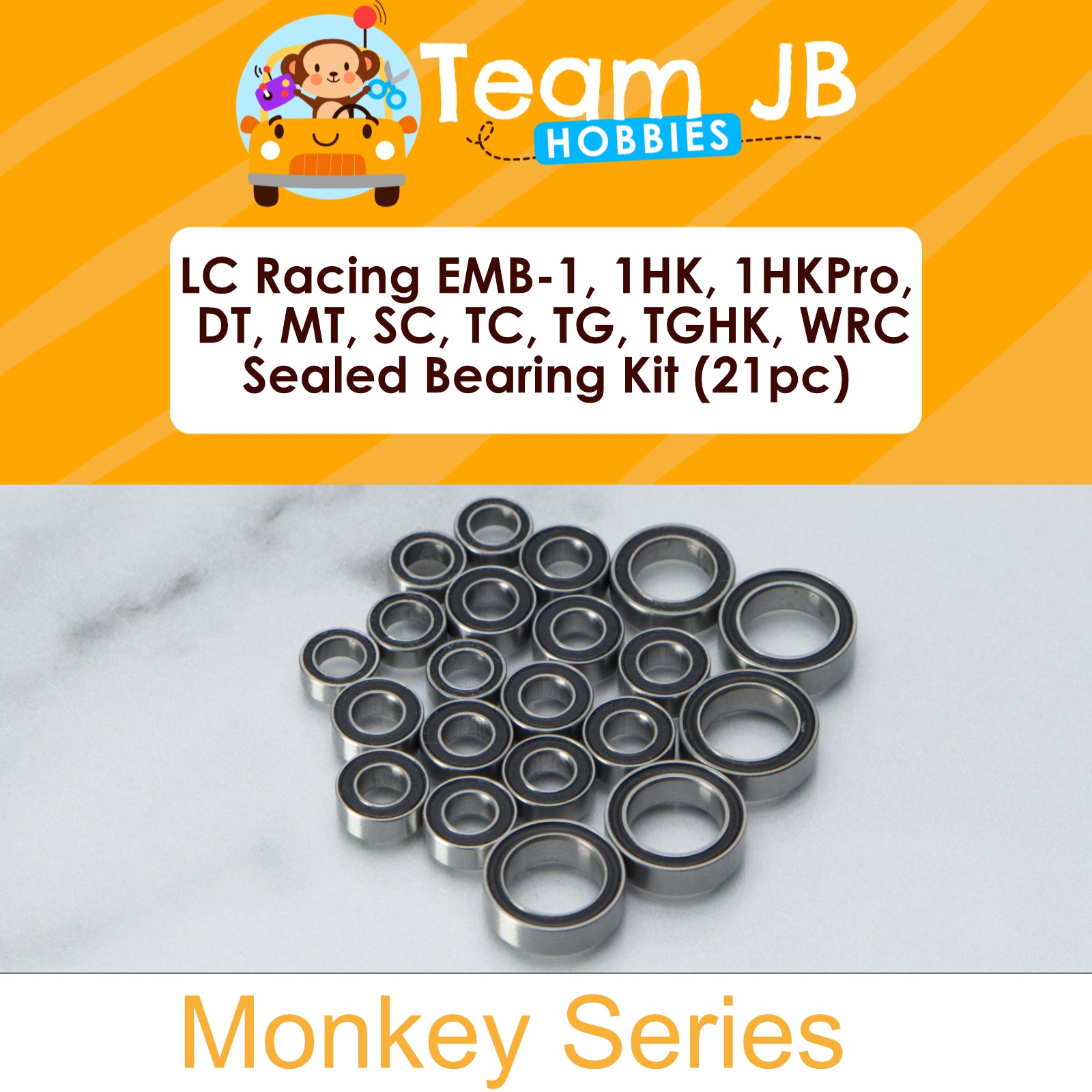 LC Racing EMB-1, 1HK, 1HKPro, DT, MT, SC, TC, TG, TGHK, TGHKPro, WRC - Sealed Bearing Kit