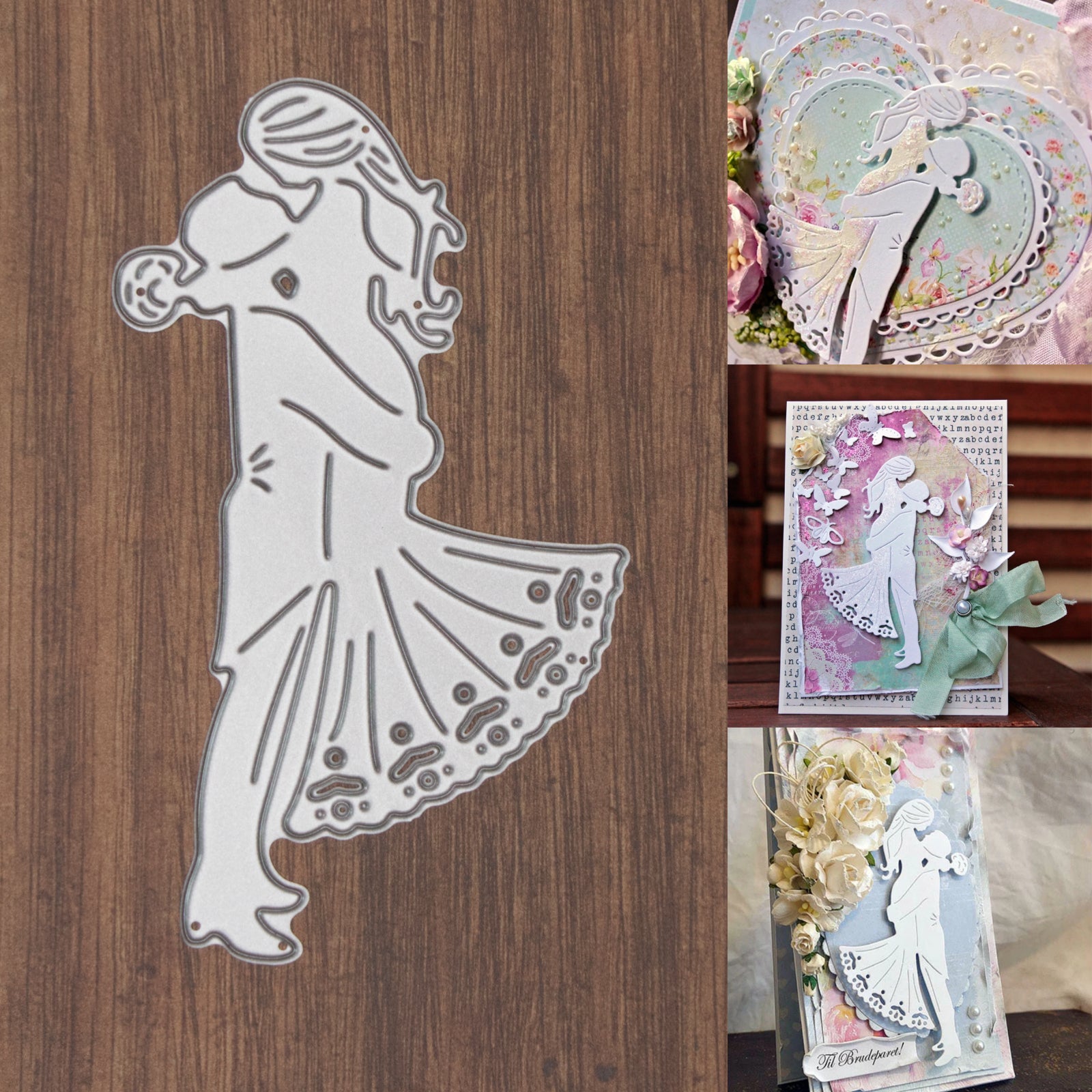 Bride & Groom Embrace Cutting Die