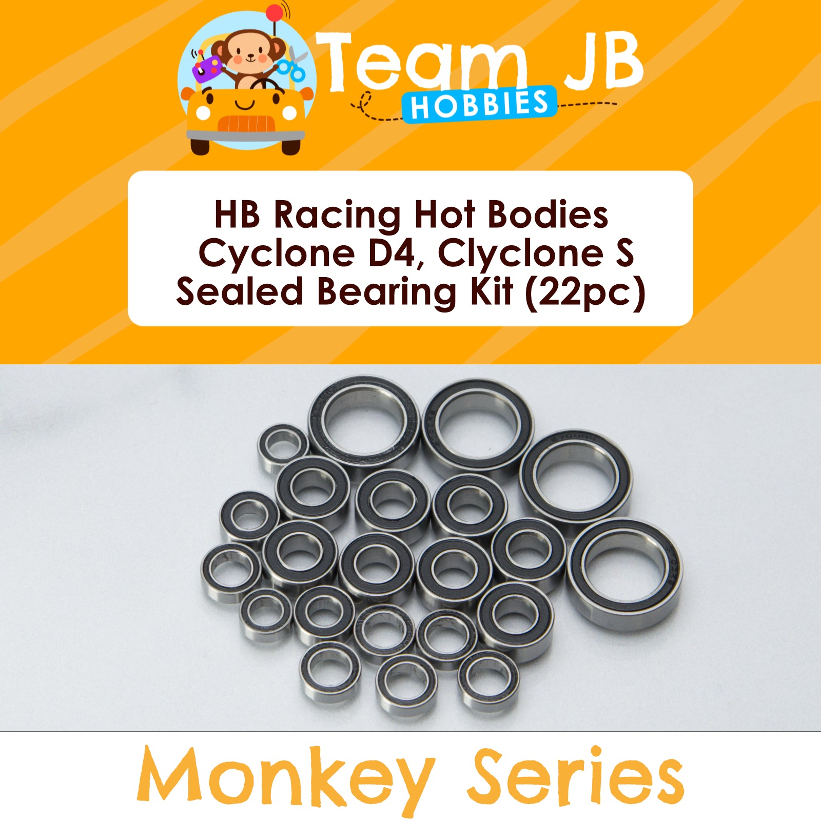 HB Racing Hot Bodies Cyclone D4, Hot Bodies Cyclone S - Sealed Bearing Kit