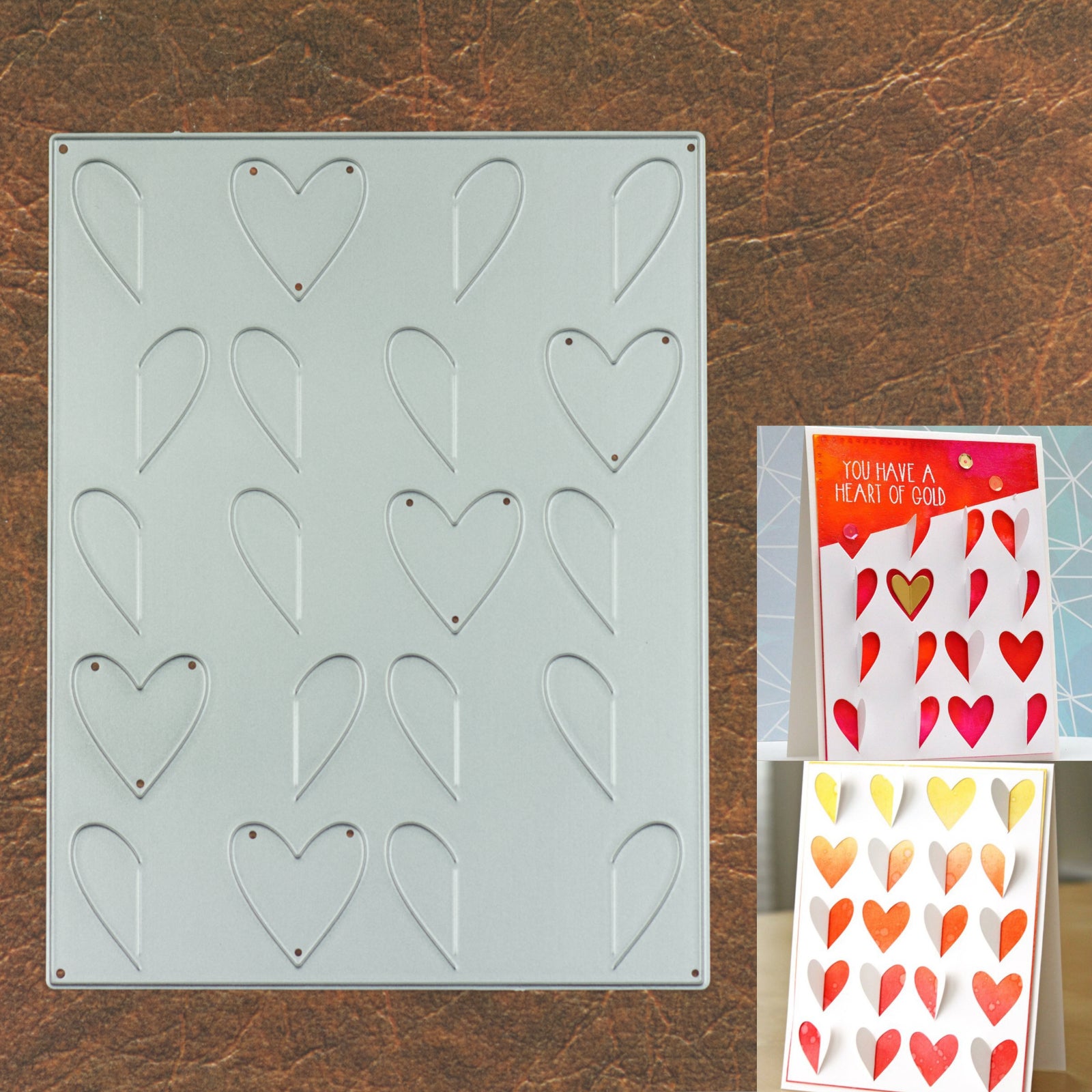 Folding Hearts 3D Background Cutting Die