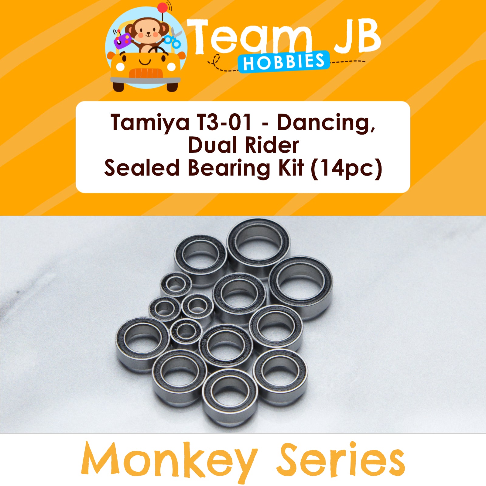 Tamiya T3-01 - Dancing, Dual Rider, RTR - 14 Pcs Rubber Sealed Bearings Kit