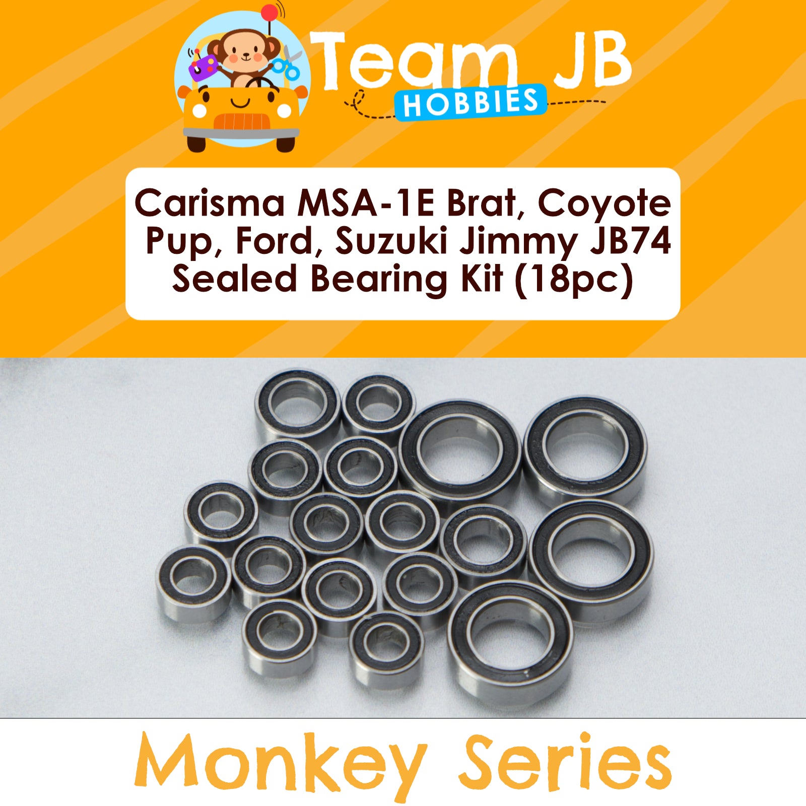 Carisma MSA-1E Brat, Coyote Pup, Ford, Suzuki Jimmy JB74 RTR - Sealed Bearing Kit