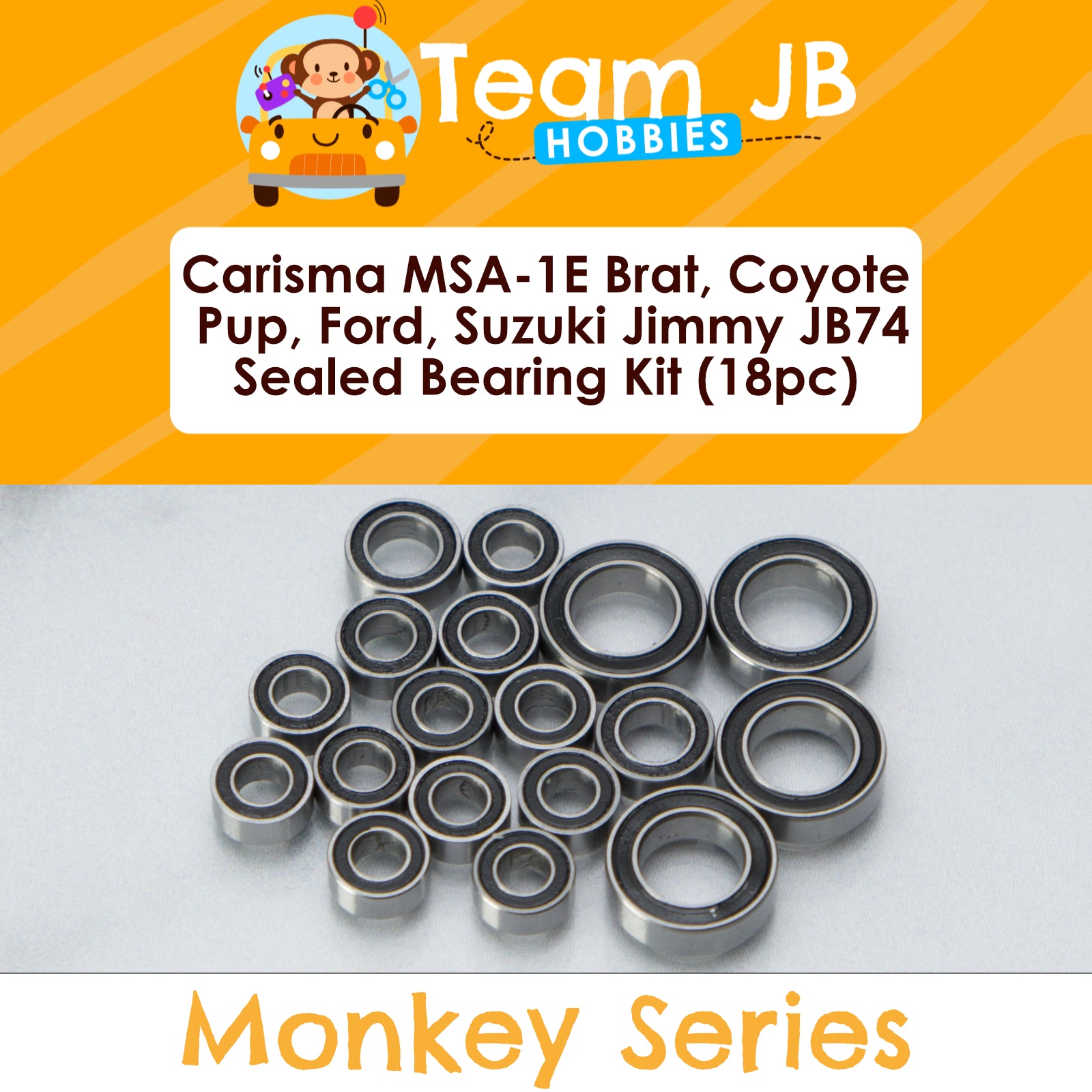 Carisma MSA-1E Brat, Coyote Pup, Ford, Suzuki Jimmy JB74 RTR - Sealed Bearing Kit